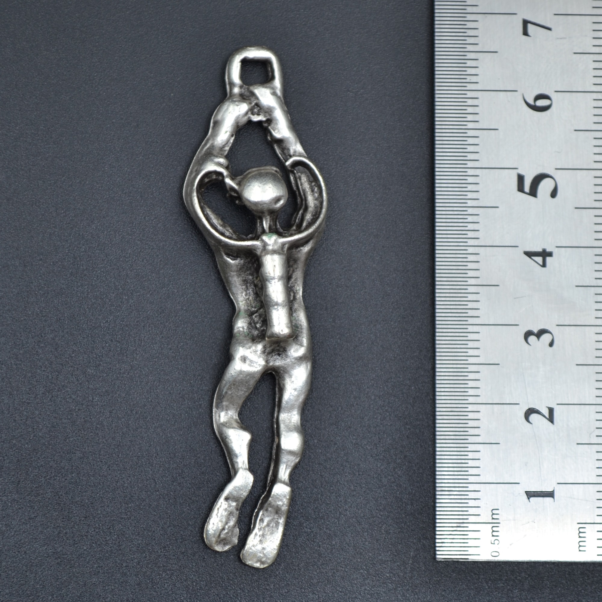 Dalgıç Kolye - Gümüş ( Silver ) Renk - 60 cm Düz Ezme Zincir Kolye