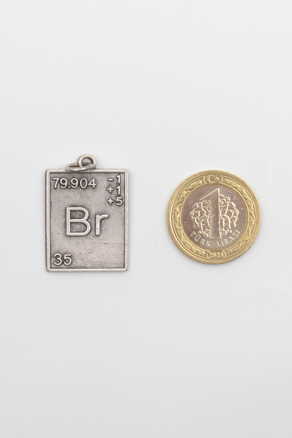 Breaking Bad Br (Brom) Element Kolye - Gümüş ( Silver ) Renk - 60 cm Düz Ezme Zincir Kolye