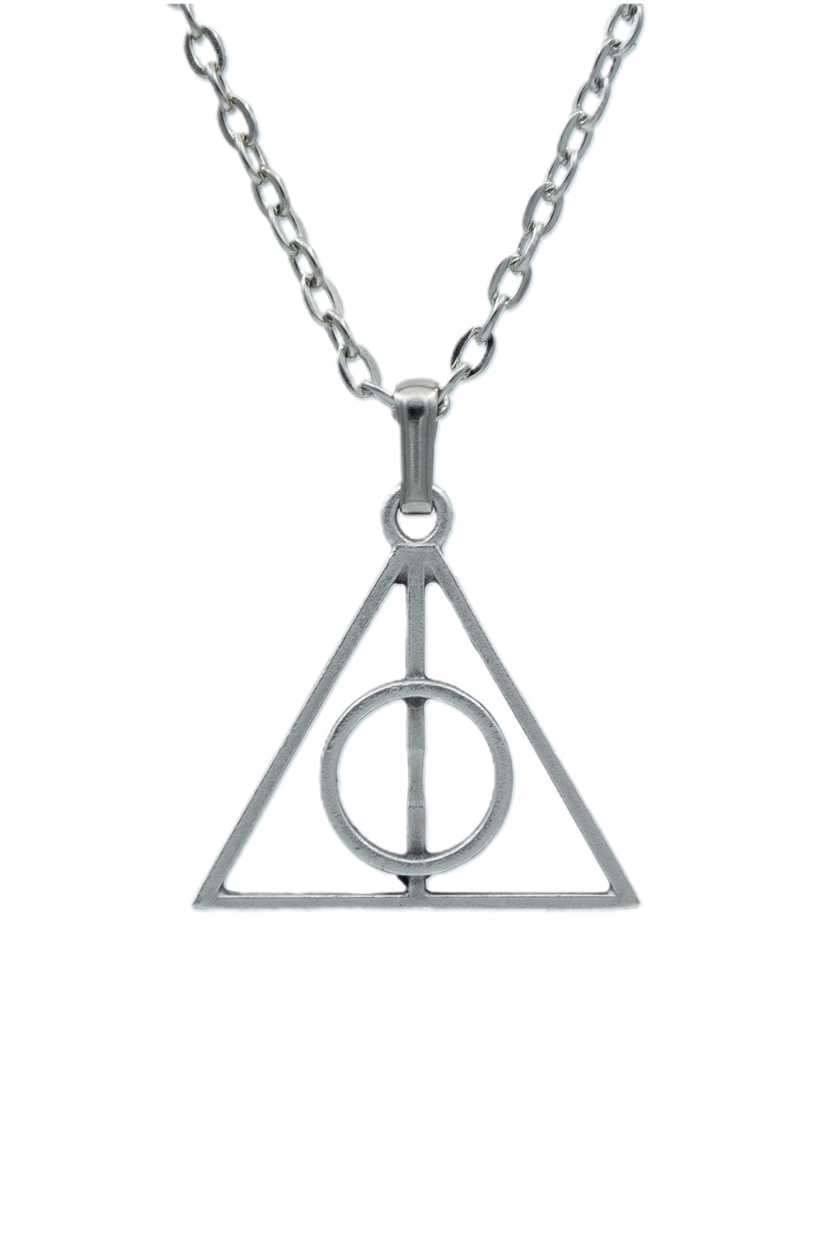 2'li Harry Potter Ölüm Yadigarları Üçgen - Antik Çubuk Erkek Kadın Kolye Seti