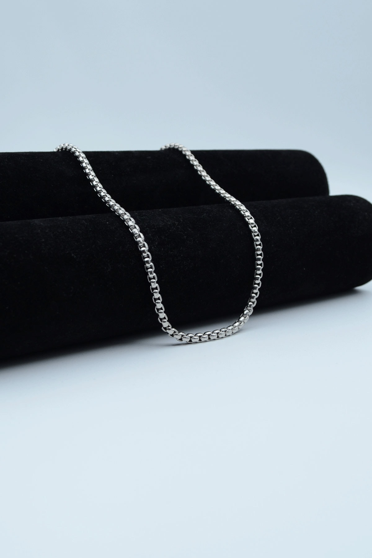 Kalın Örme Zincir Kolye - Gümüş ( Silver ) Renk