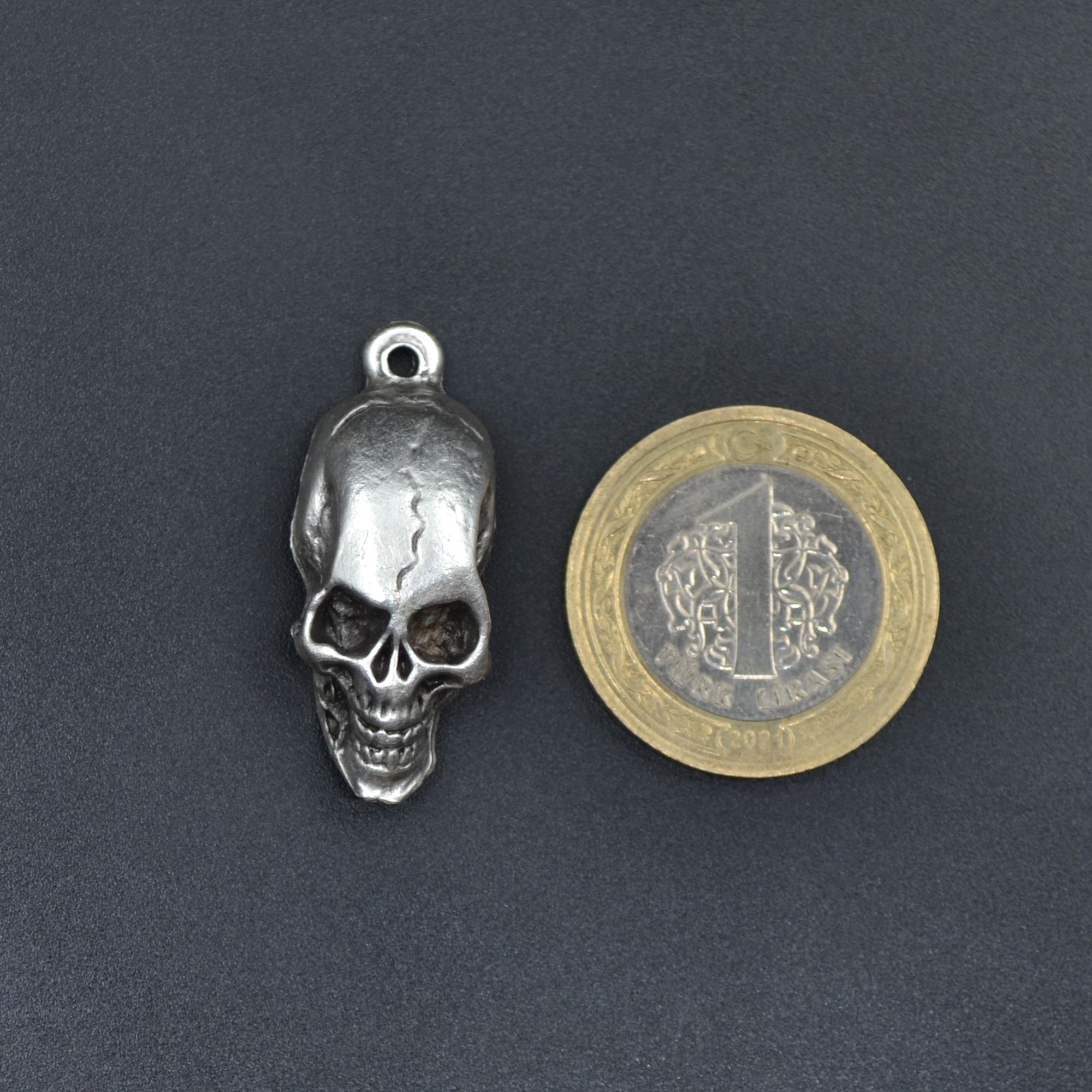 Kuru Kafa Kolye Ucu- Gümüş ( Silver ) Renk