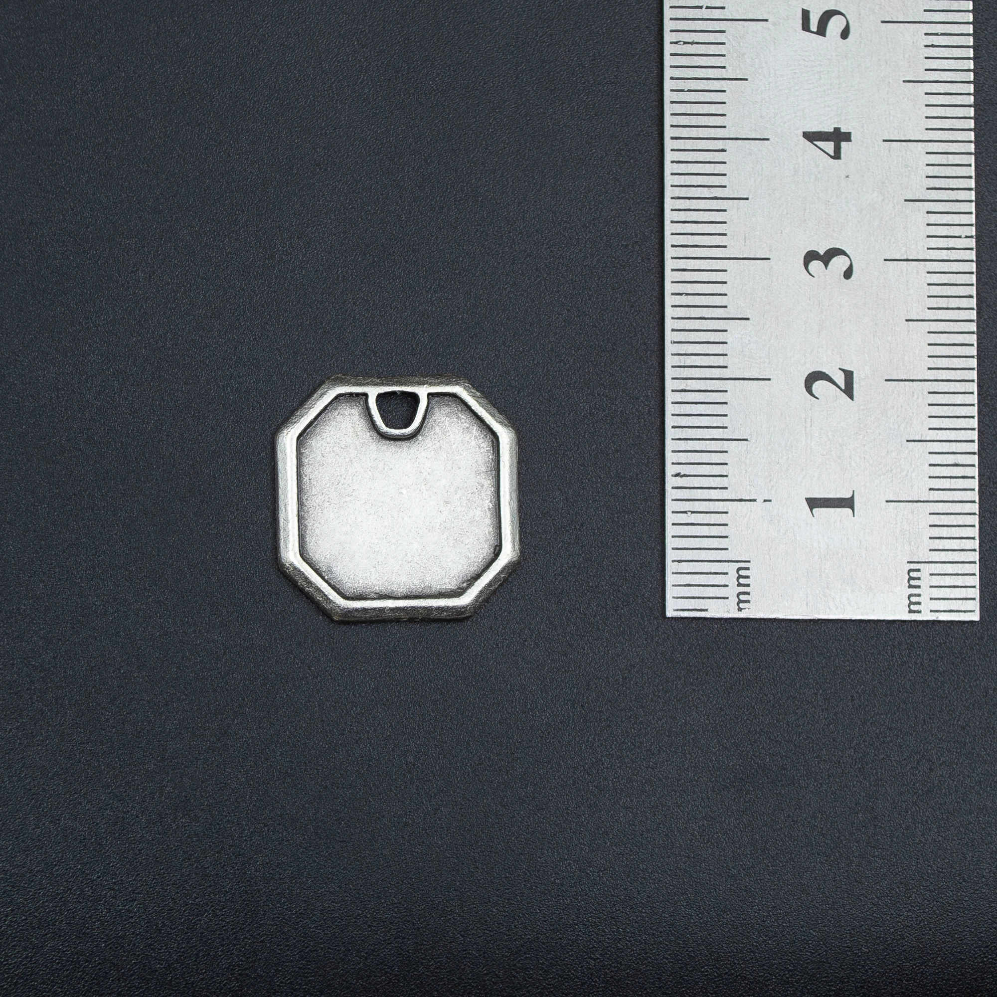 Geometrik Kolye - Gümüş ( Silver ) Renk - 60 cm Deri İp Kolye