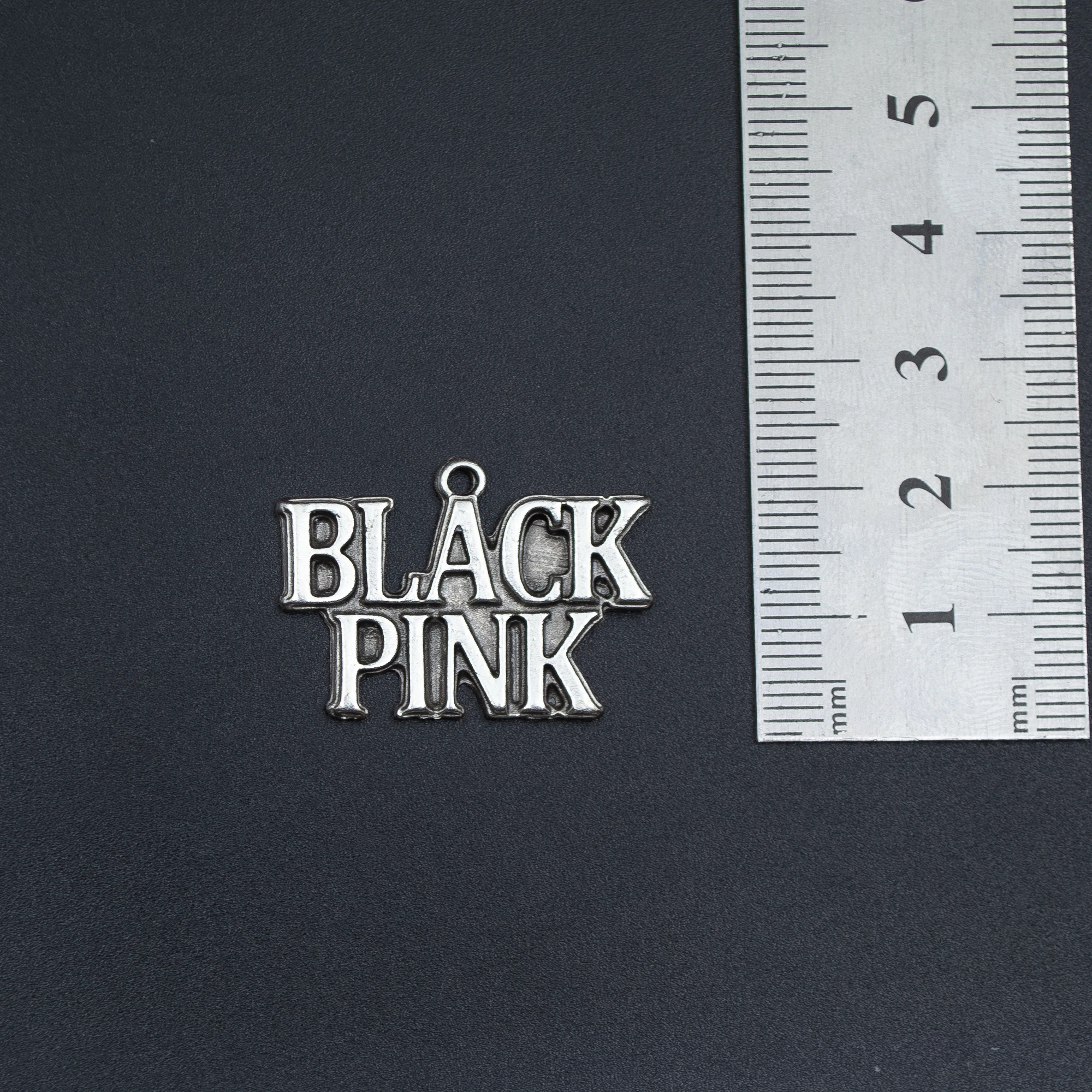 Black Pink Kolye - Gümüş ( Silver ) Renk - 60 cm Düz Ezme Zincir Kolye