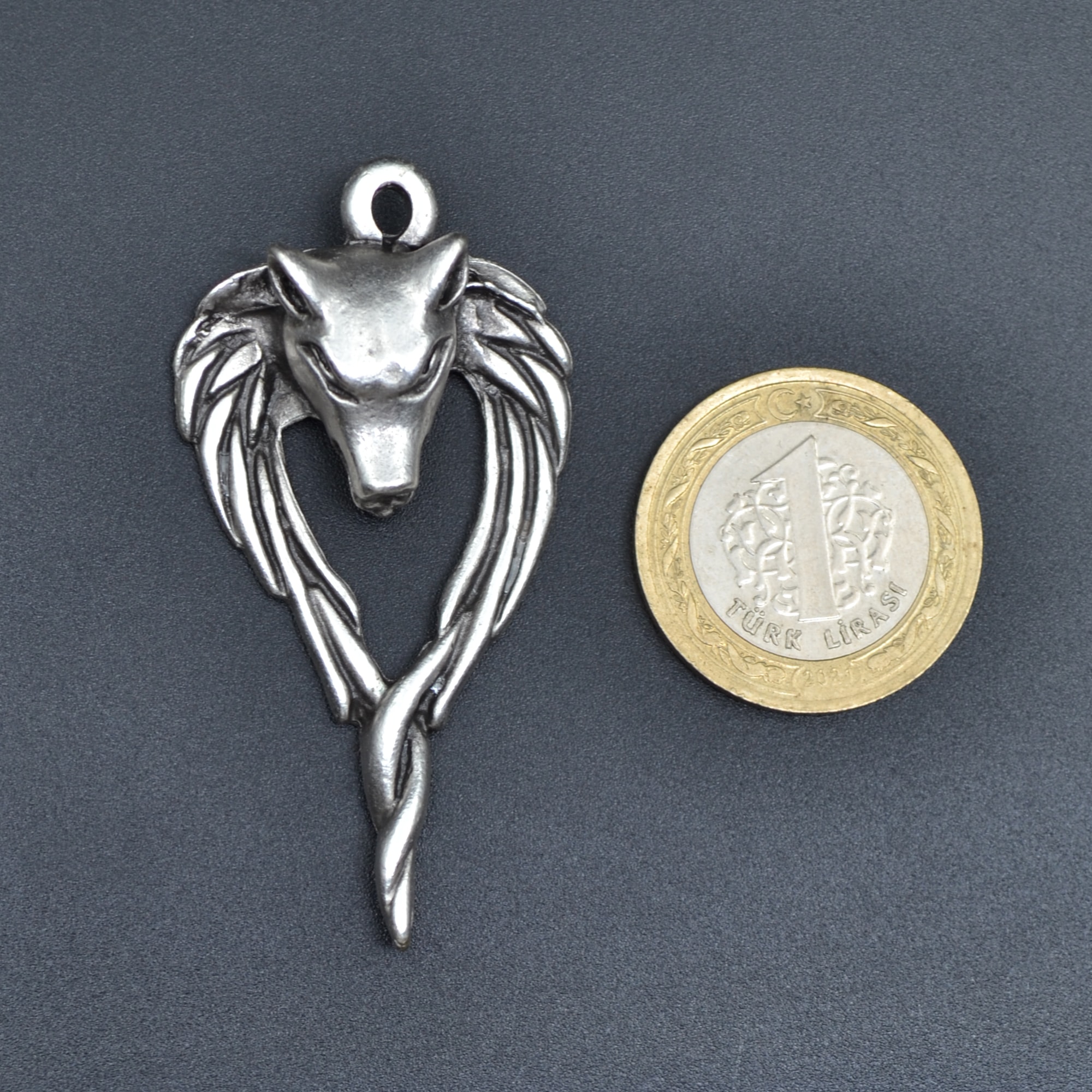 Anubis Ölüm Ve Ceza Tanrısı Kolye - Gümüş ( Silver ) Renk - 60 cm Düz Ezme Zincir Kolye