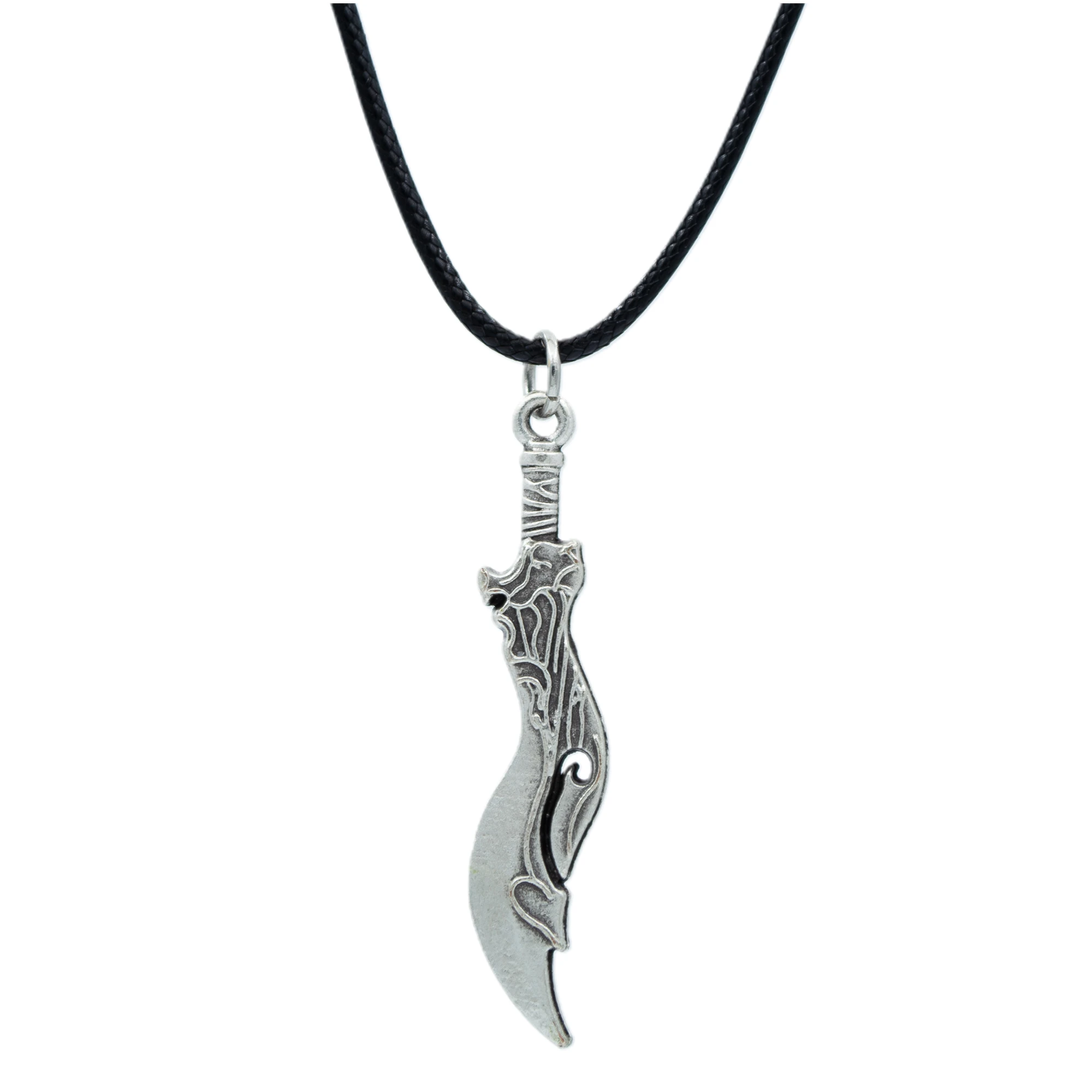 Lol Kılıç Kolye - Gümüş ( Silver ) Renk - 60 cm Deri İp Kolye