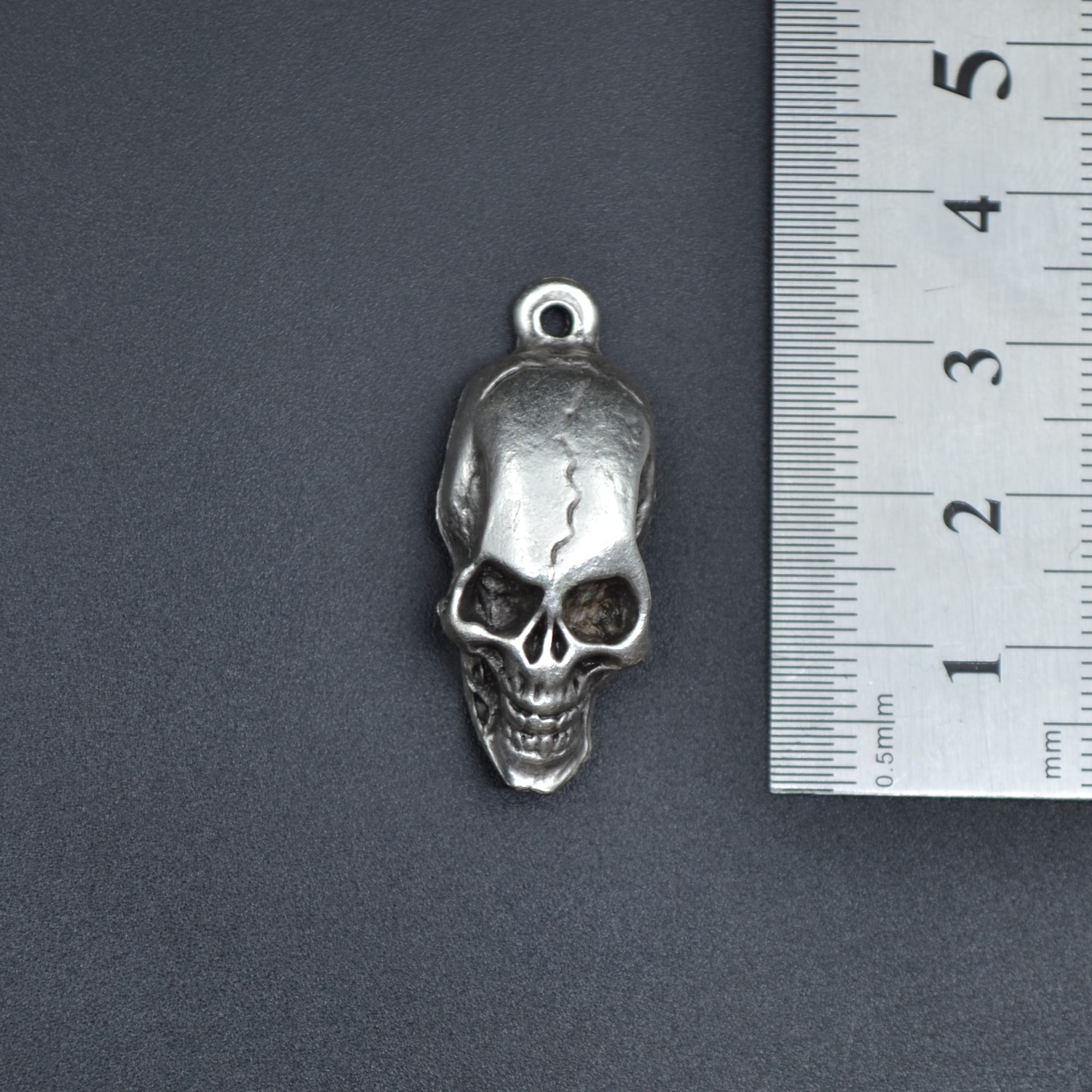 Kuru Kafa Kolye - Gümüş ( Silver ) Renk - 60 cm Deri İp Kolye