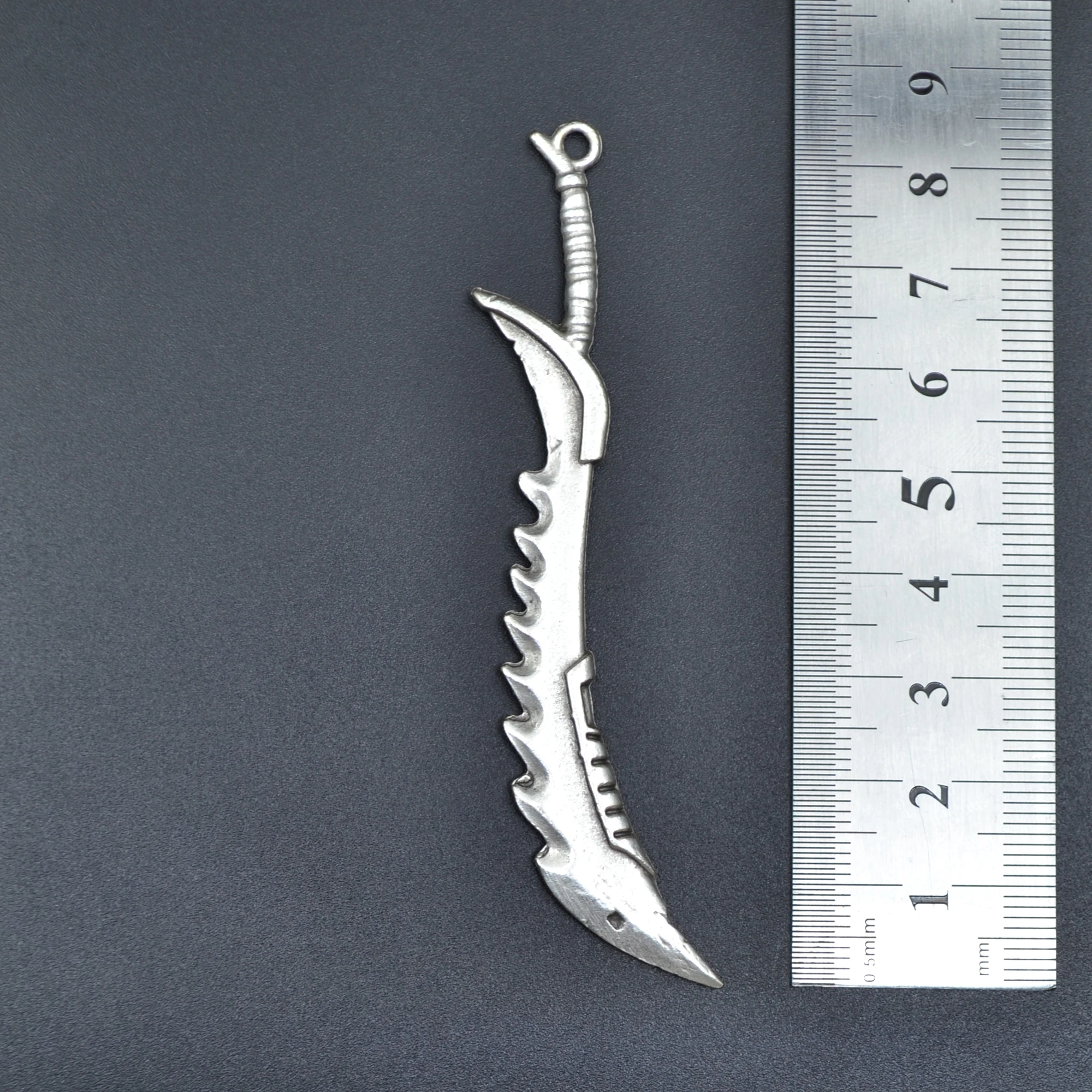 Kılıç Kolye - Gümüş ( Silver ) Renk - 60 cm Deri İp Kolye