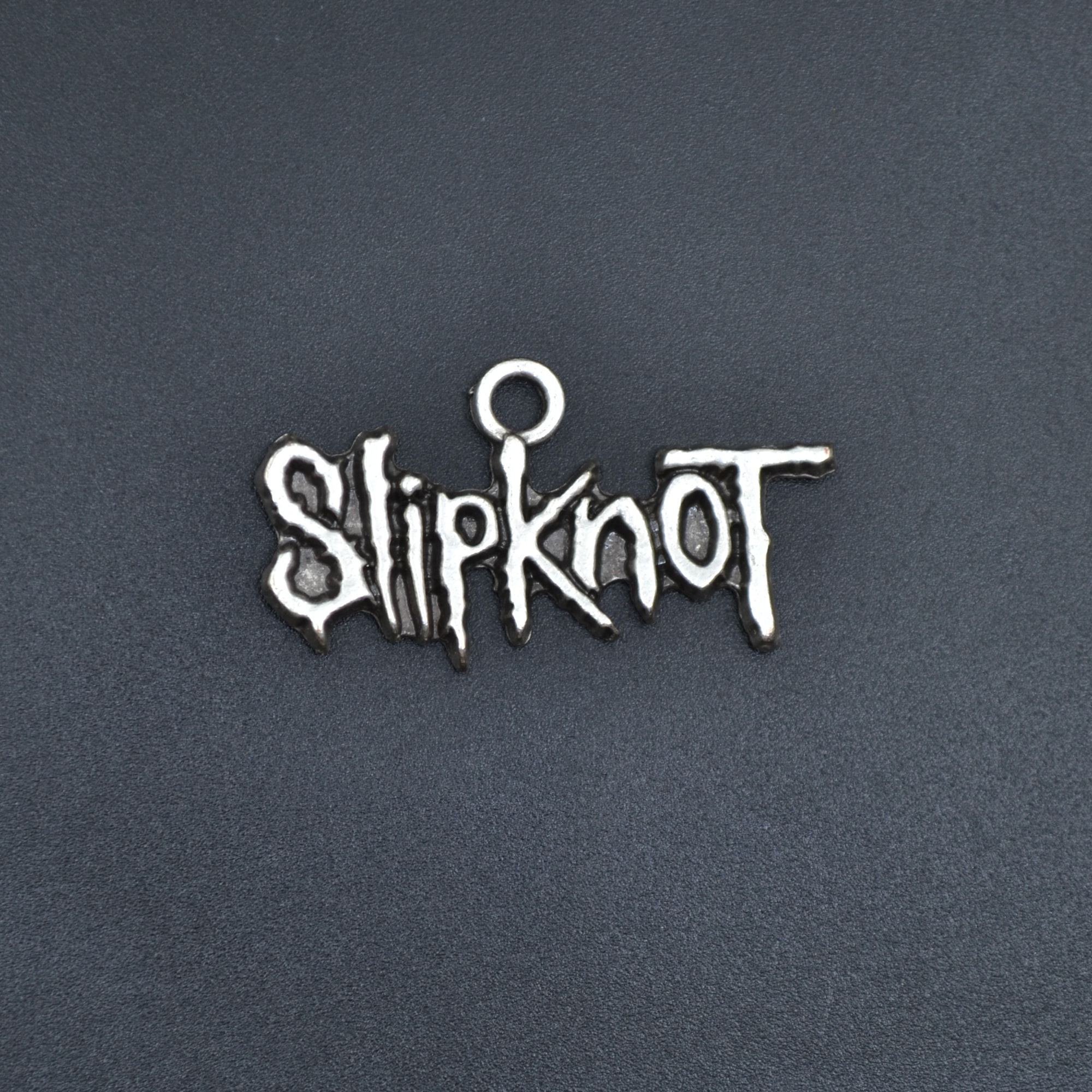Slipknot Yazı Kolye - Gümüş ( Silver ) Renk - 60 cm Deri İp Kolye