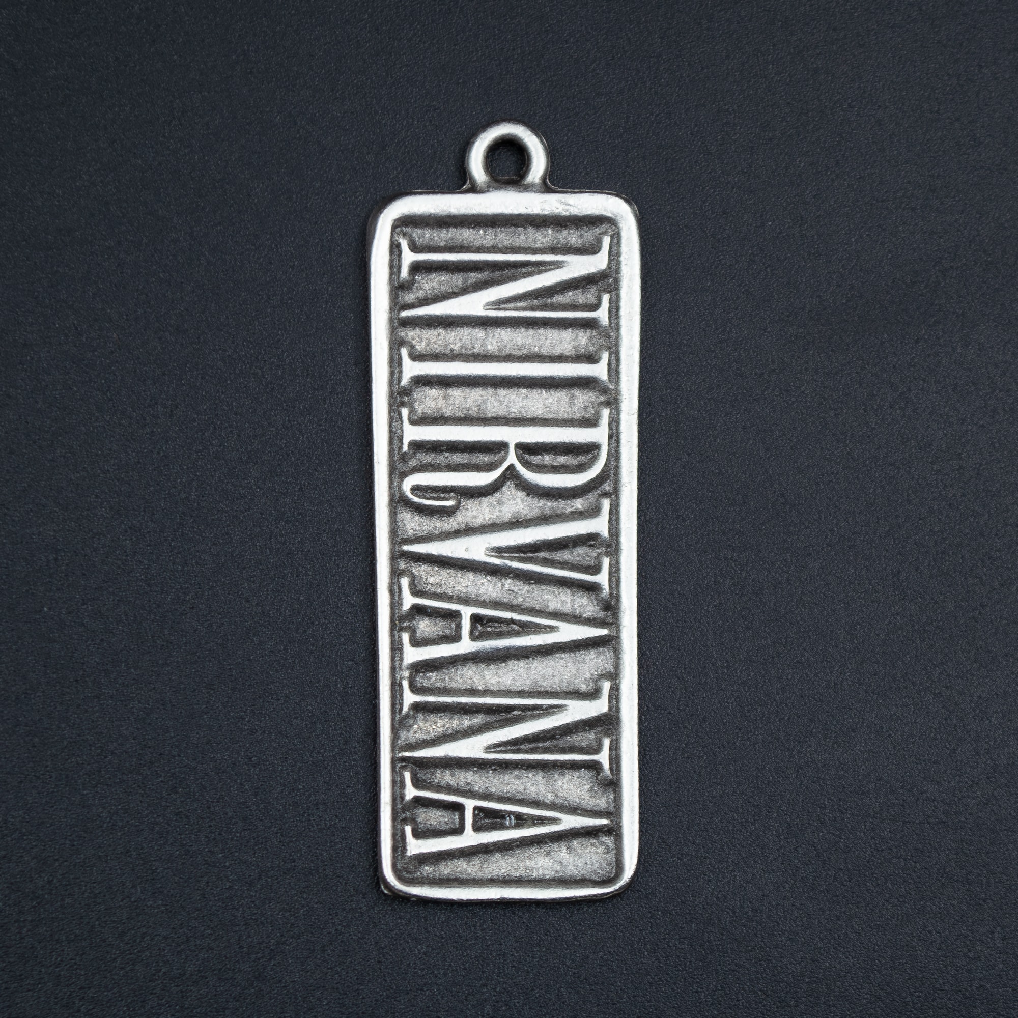 Nirvana Kolye - Gümüş ( Silver ) Renk - 60 cm Deri İp Kolye