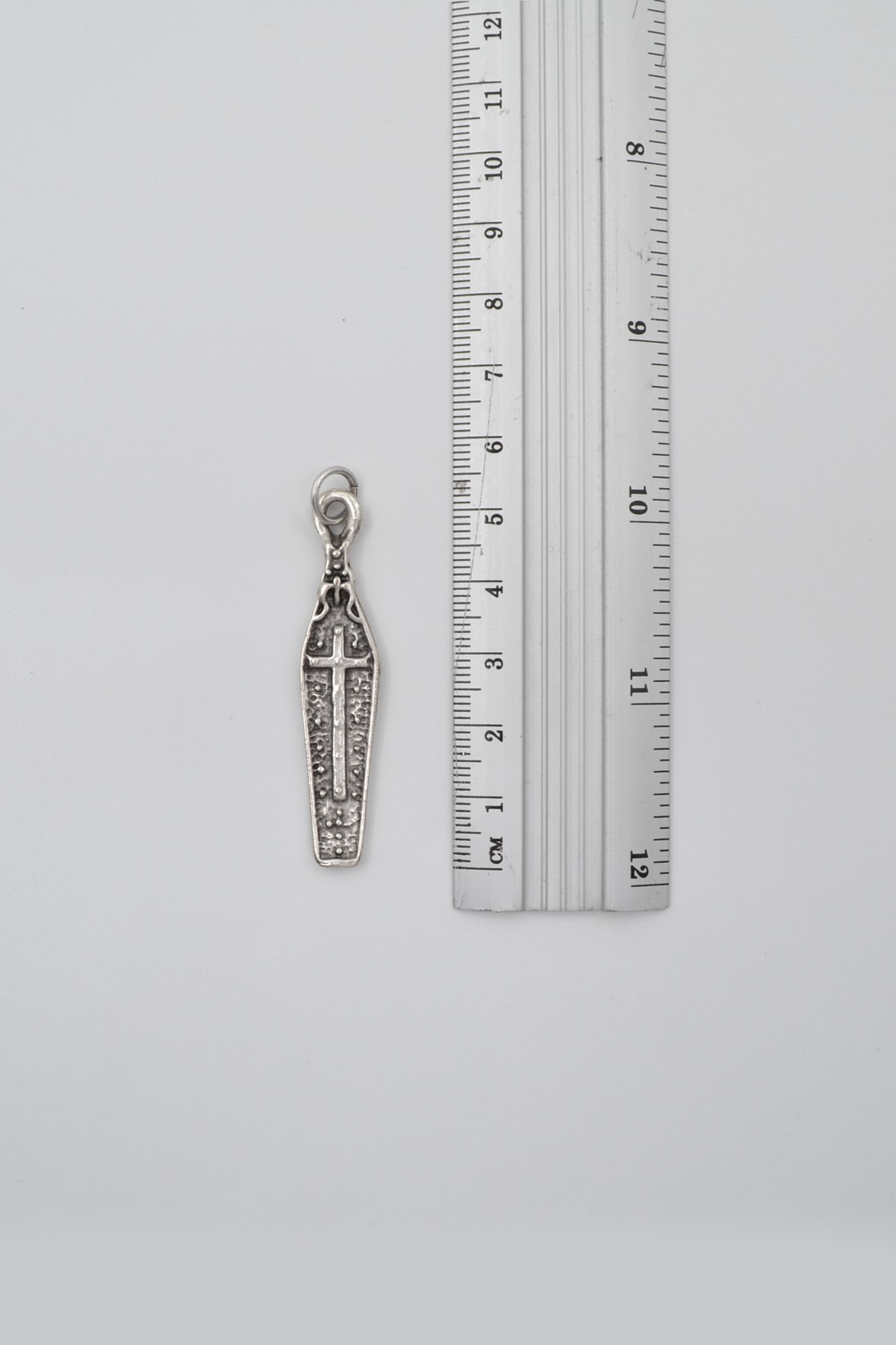 Gotik Haçlı Tabut Kolye Ucu - Gümüş ( Silver ) Renk
