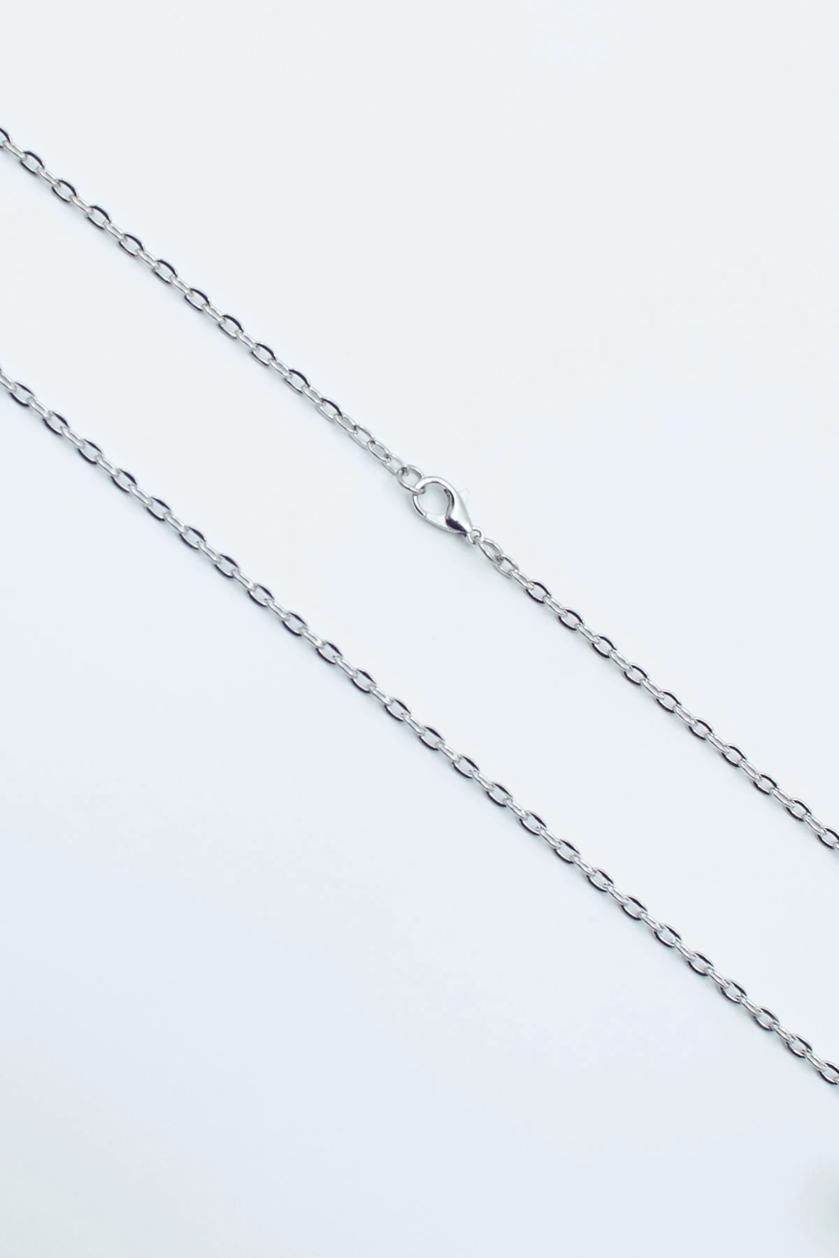 Yılanlı Haç Kolye - Gümüş ( Silver ) Renk - 60 cm Düz Ezme Zincir Kolye