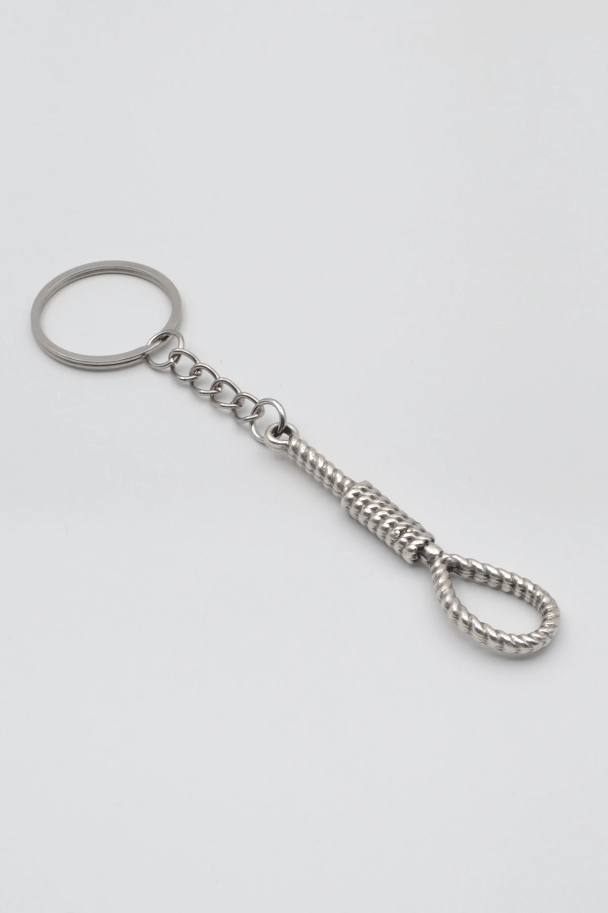 Halat - Urgan - İdam Düğümü Anahtarlık - Antik Gümüş Kaplama - Kadın Erkek