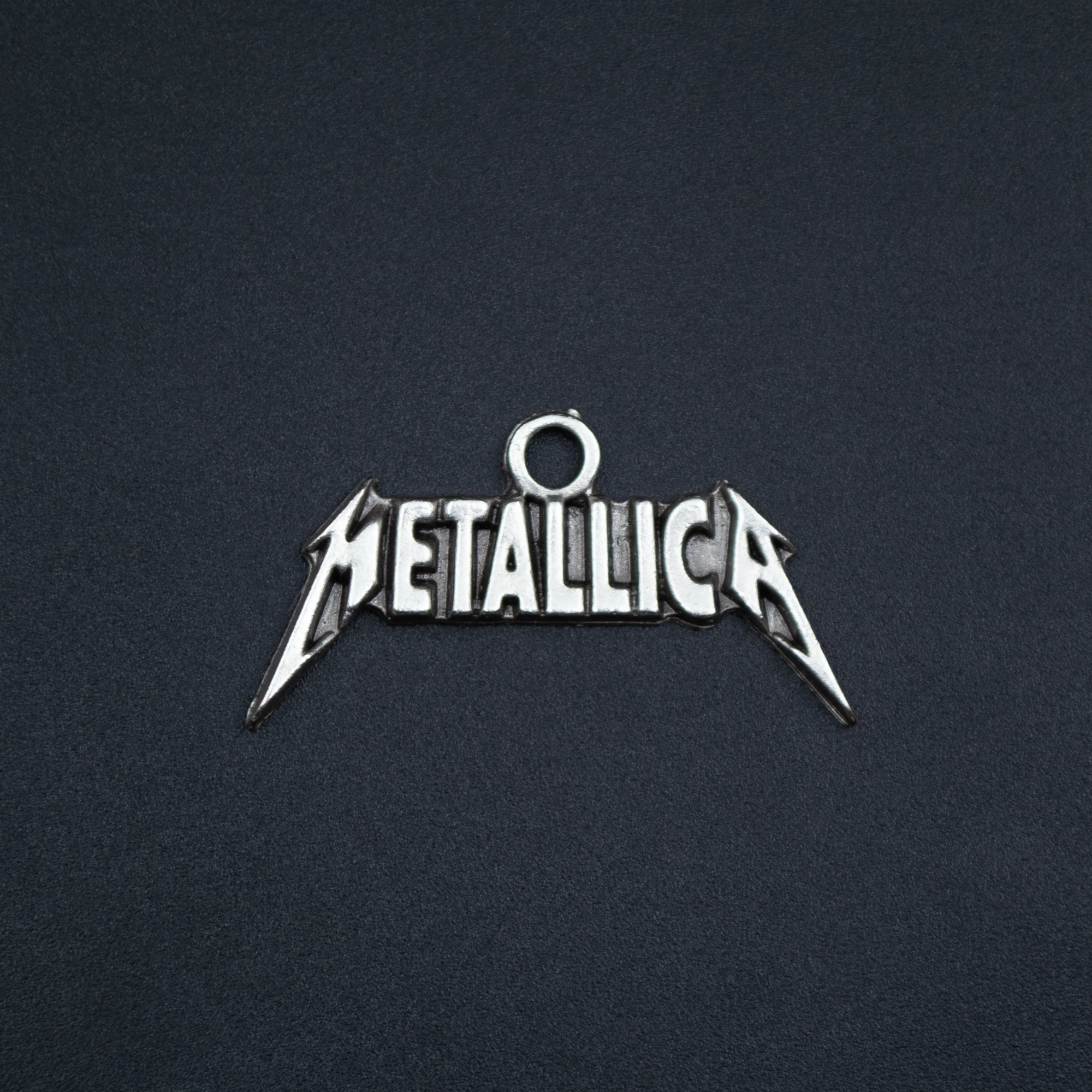 Metallica Kolye - Gümüş ( Silver ) Renk - 60 cm Düz Ezme Zincir Kolye