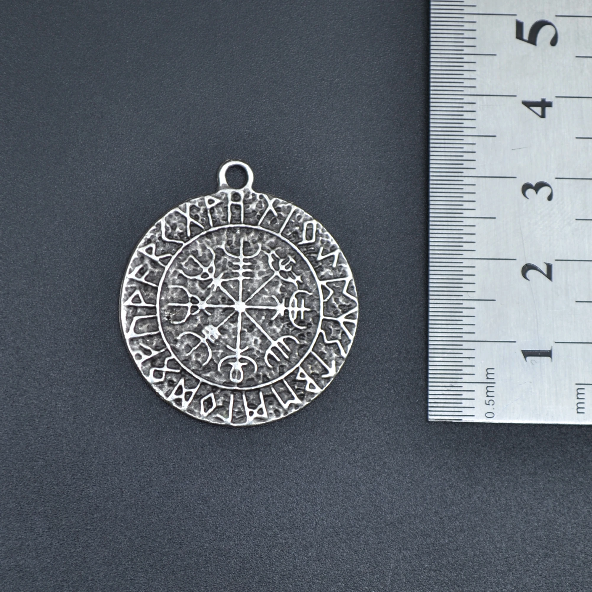 Vegvisir Viking Pusula Kolye Ucu - Gümüş ( Silver ) Renk