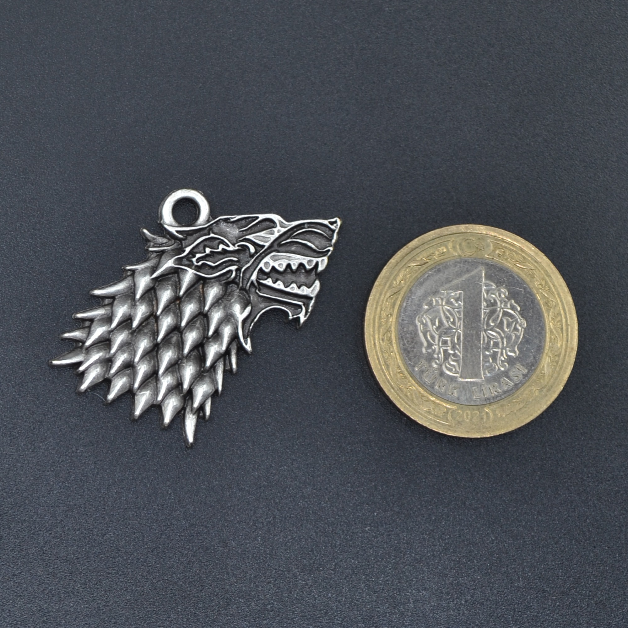 Game Of Thrones Kurt Kolye Ucu - Gümüş ( Silver ) Renk
