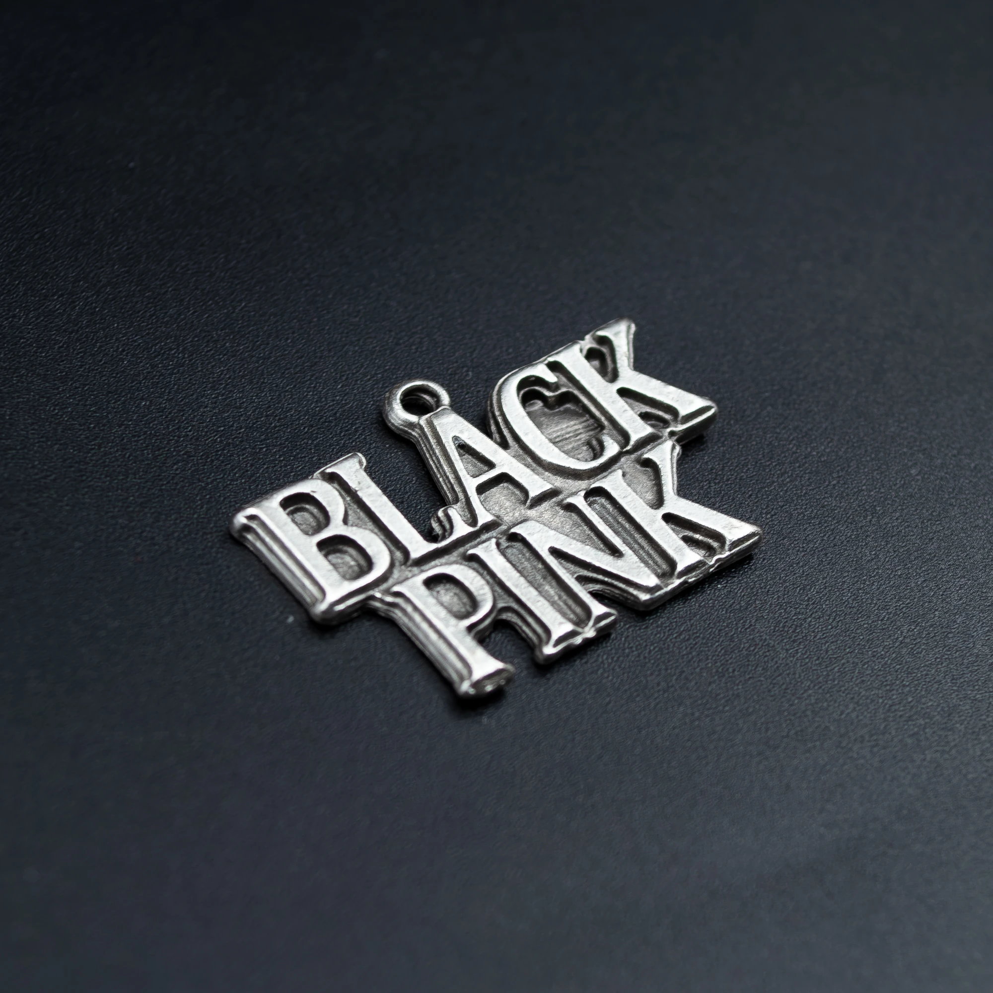 Black Pink Kolye - Gümüş ( Silver ) Renk - 60 cm Düz Ezme Zincir Kolye