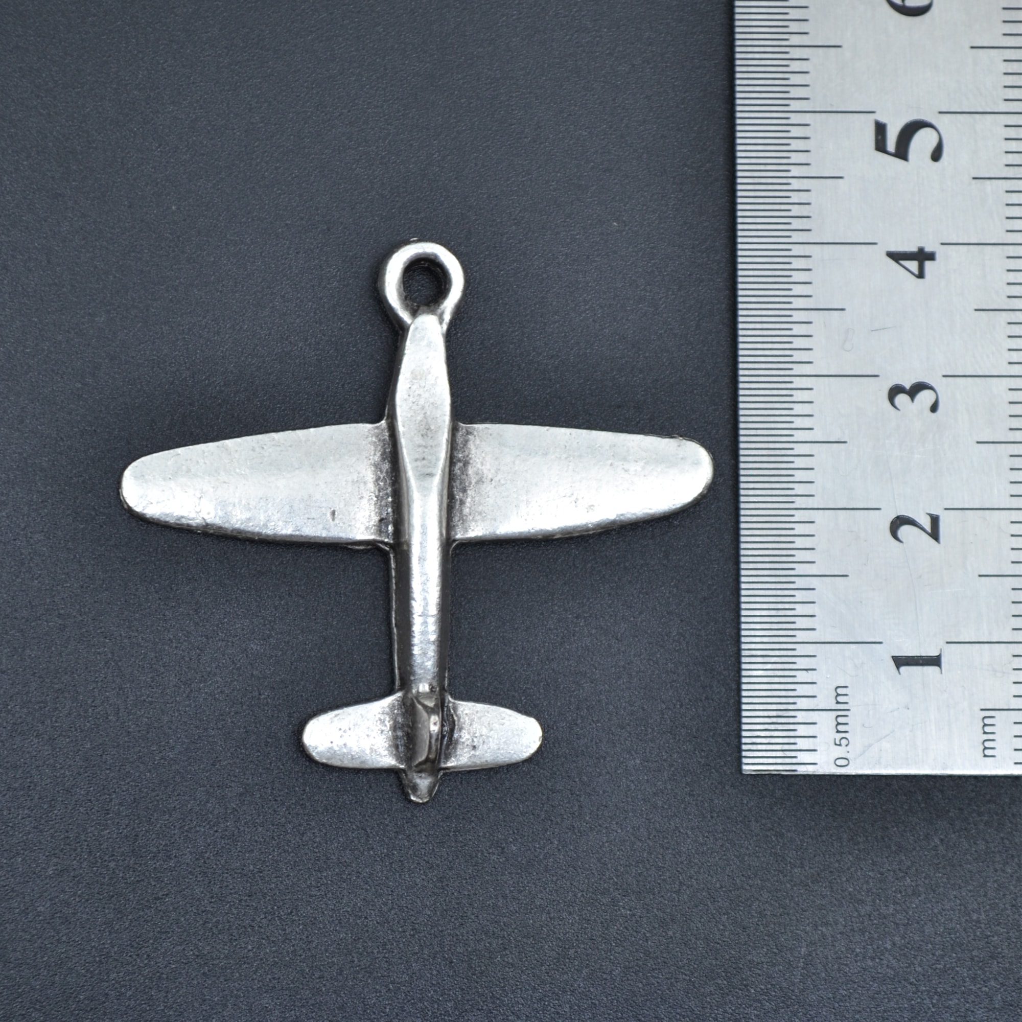 Uçak Kolye - Gümüş ( Silver ) Renk - 60 cm Deri İp Kolye