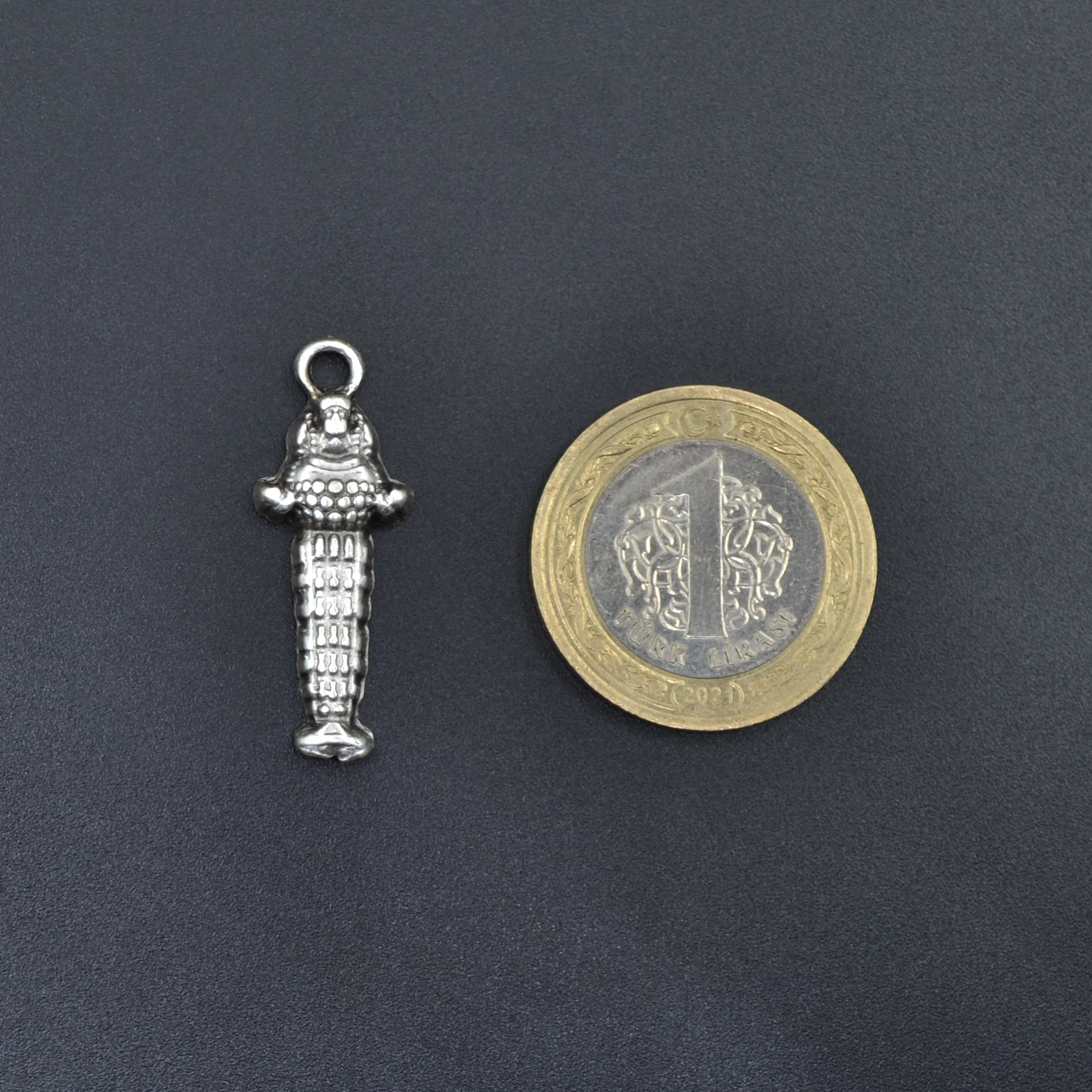 Yunan Tanrısı Artemis Kolye - Gümüş ( Silver ) Renk - 60 cm Düz Ezme Zincir Kolye