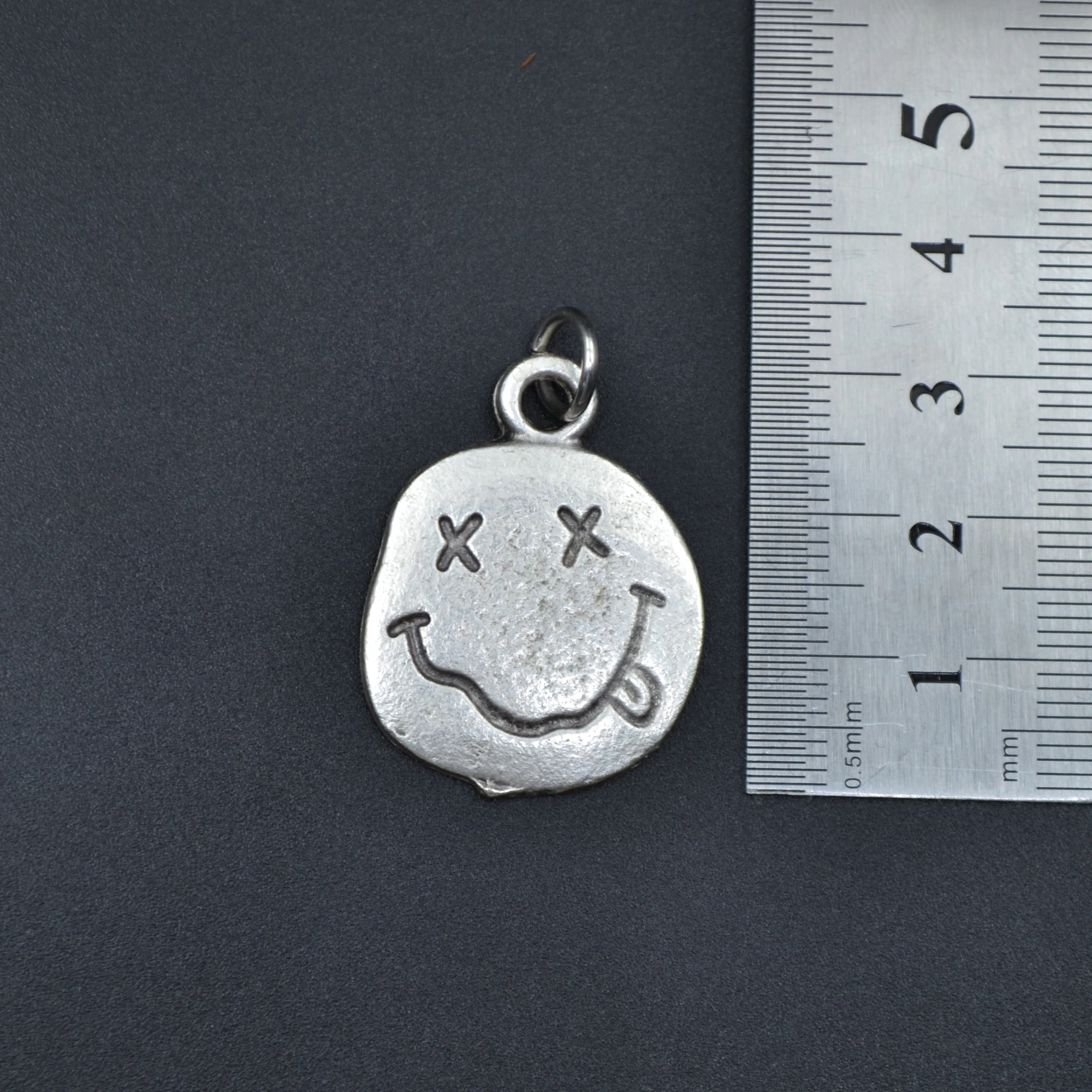 Nirvana - Smile Kolye - Gümüş ( Silver ) Renk - 60 cm Örme Zincir Kolye