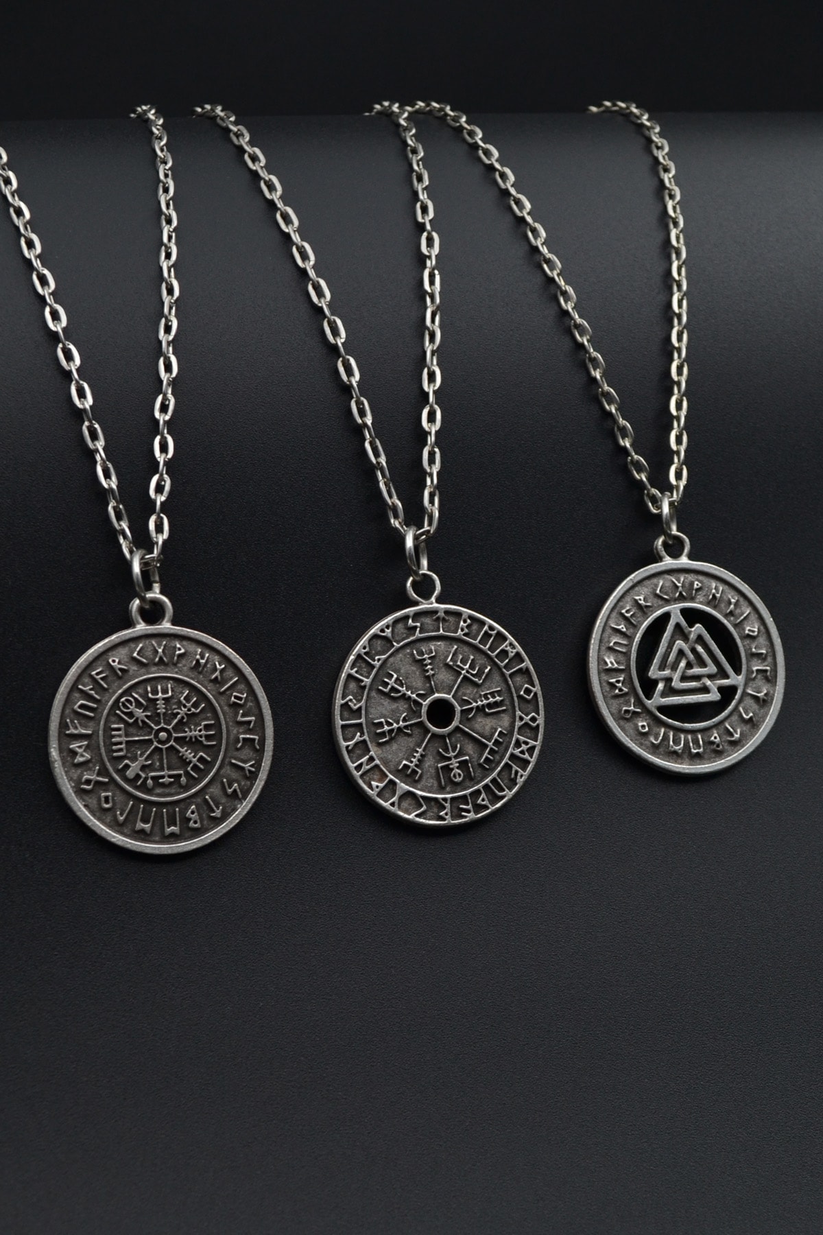3'lü Viking Pusula, Viking Tılsım Erkek Kadın Kolye Seti