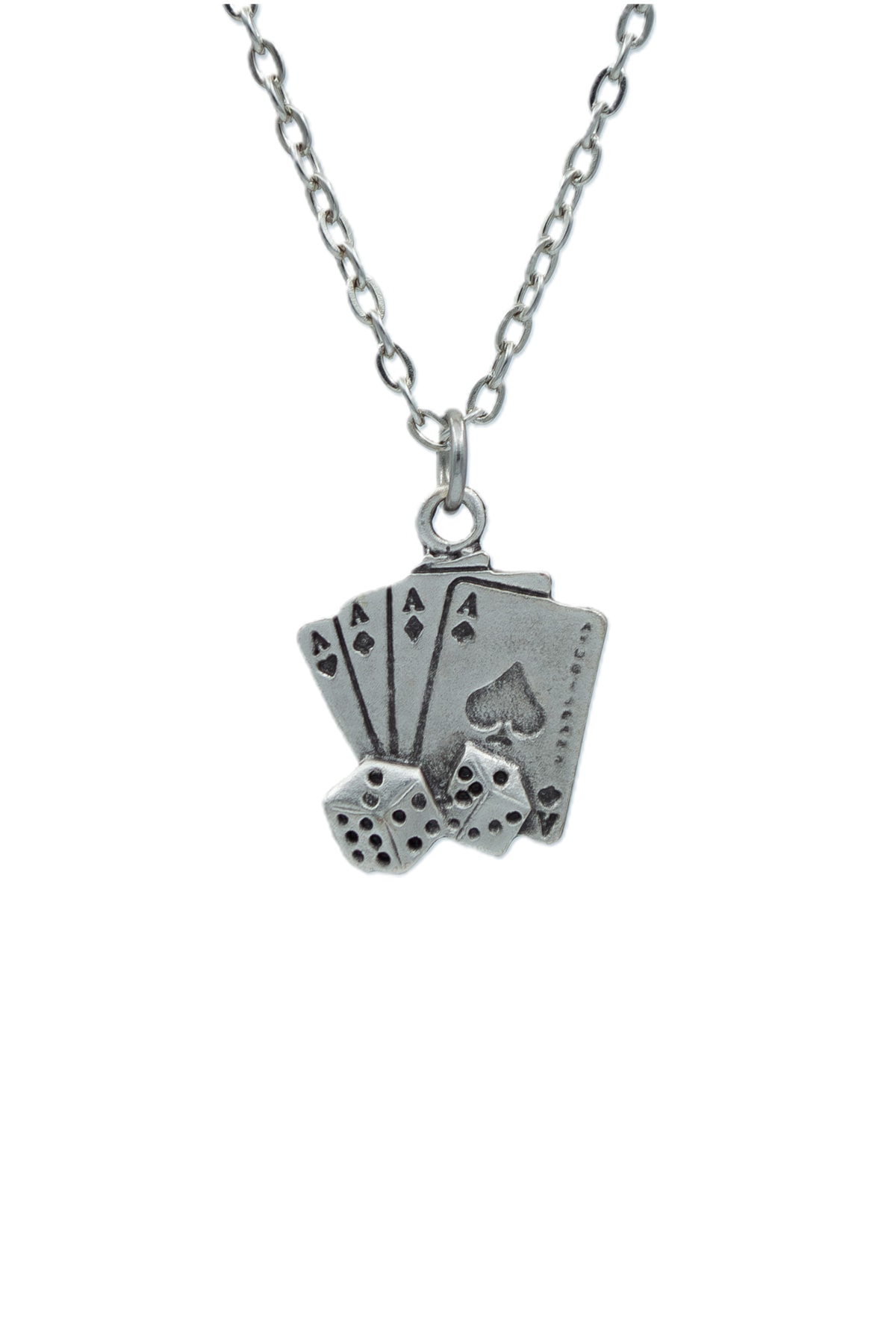 3'lü Full As İskambil Deste Zar Erkek Kadın Kolye Seti