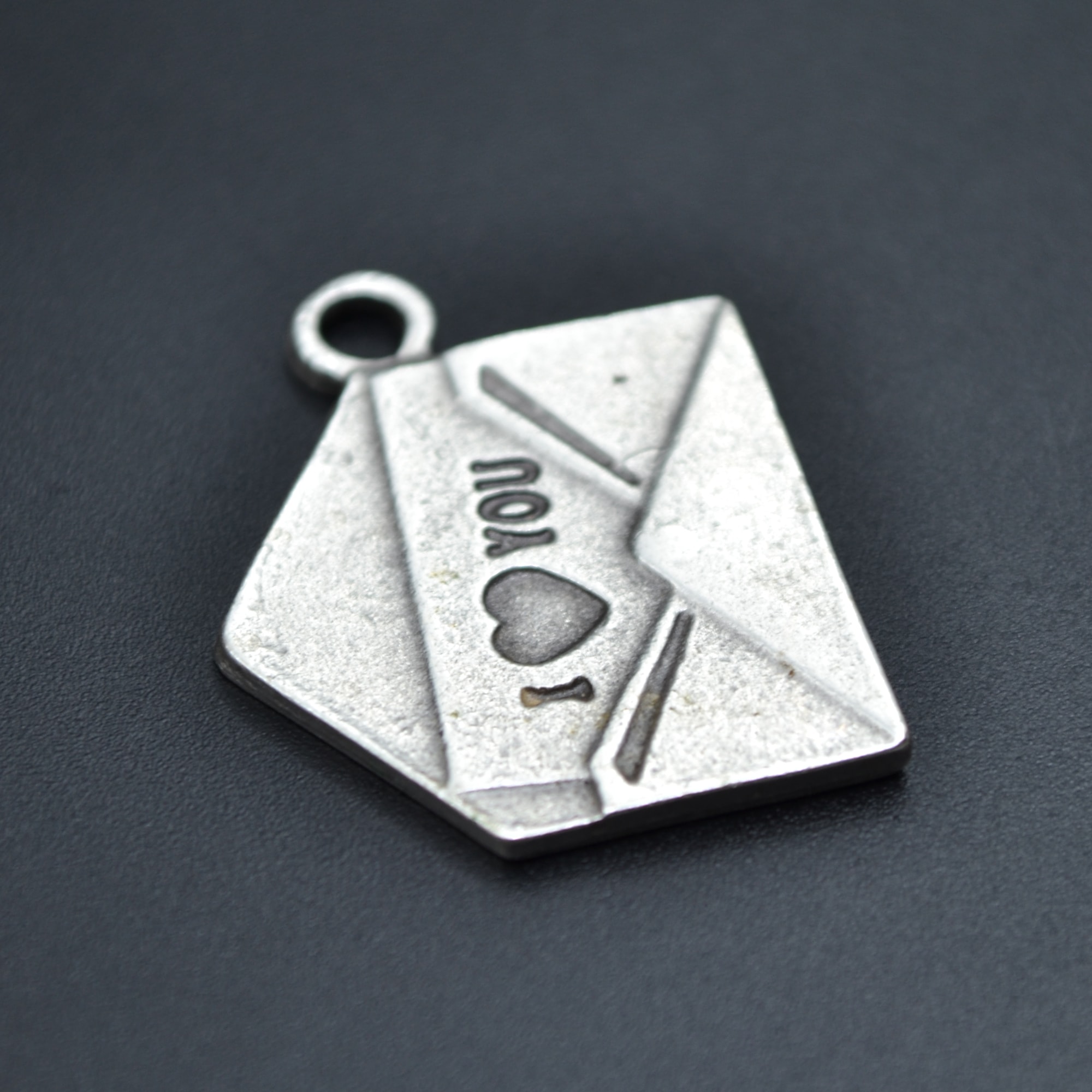 I Love You Mektup Kolye Ucu - Gümüş ( Silver ) Renk