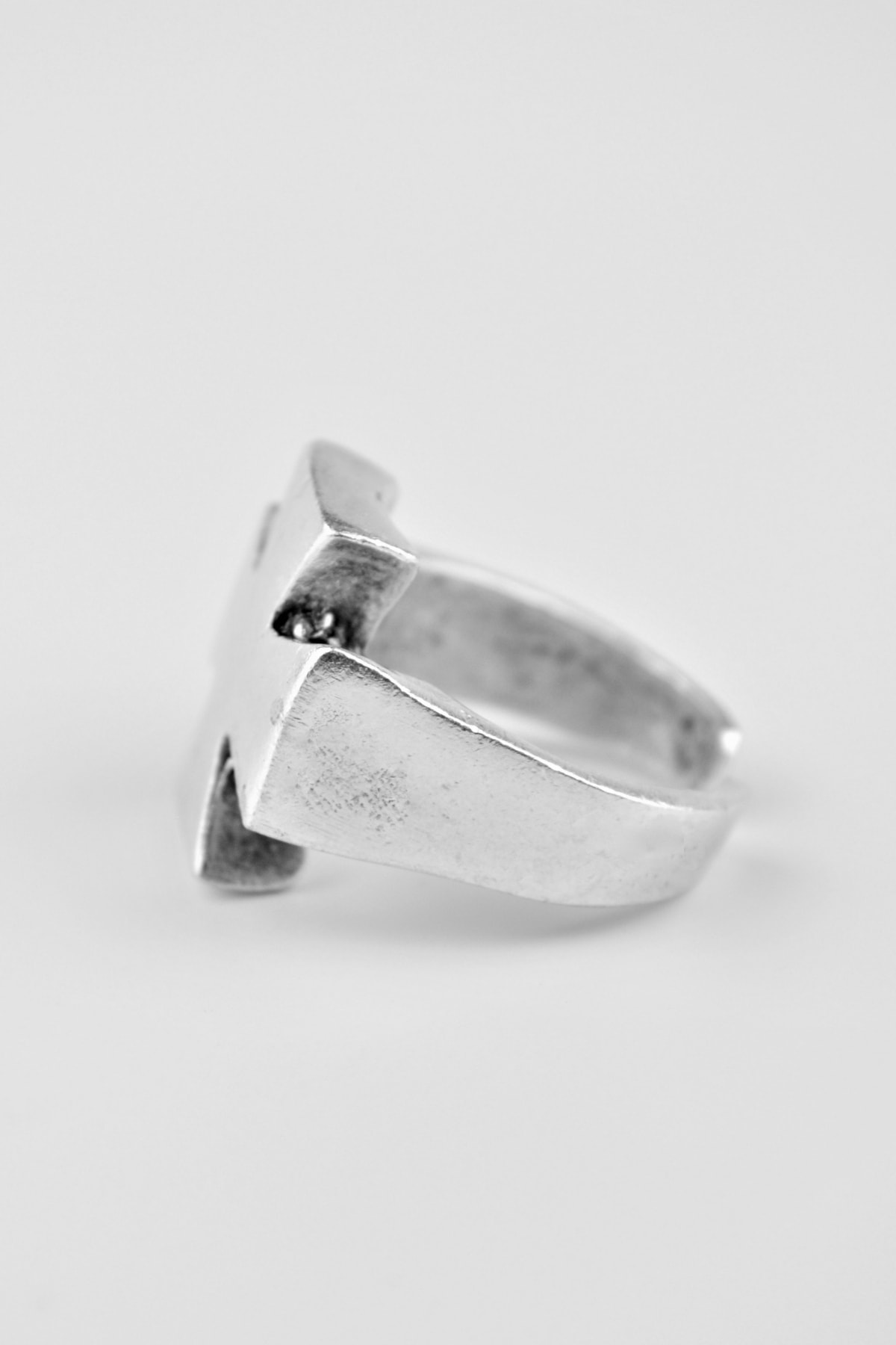 Gamalı Haç Antik Gümüş Kaplama Ayarlamalı Erkek Yüzük