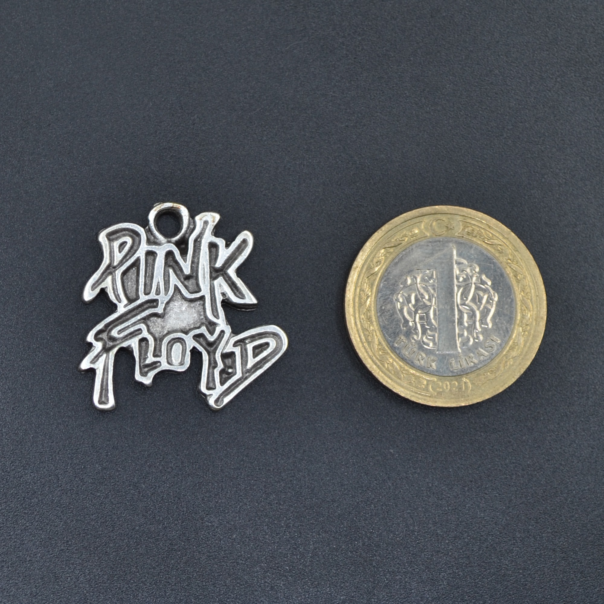 Pink Floyd Kolye - Gümüş ( Silver ) Renk - 60 cm Düz Ezme Zincir Kolye