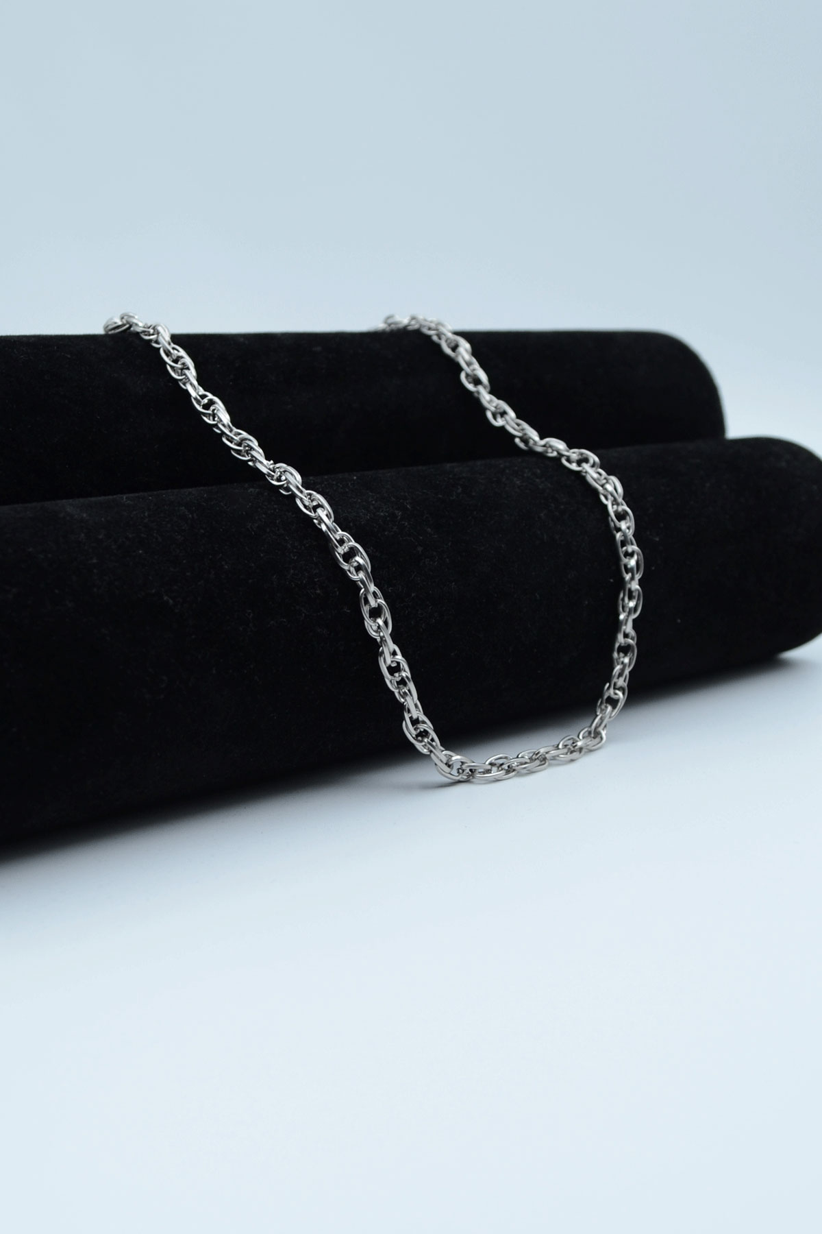 Karışık Geçme Zincir Kolye - Gümüş ( Silver ) Renk