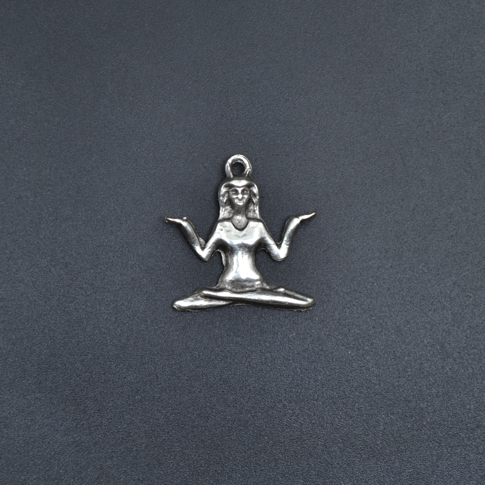 Minimal Yoga Kolye - Gümüş ( Silver ) Renk - 60 cm Düz Ezme Zincir Kolye