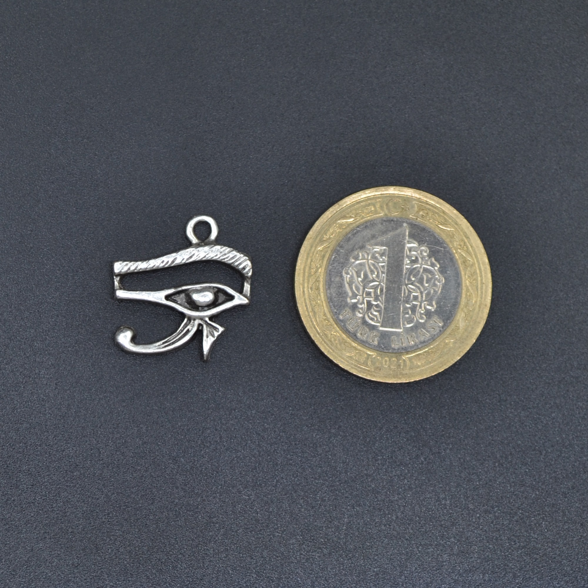 Minimal Ra'nın Gözü Kolye - Gümüş ( Silver ) Renk - 60 cm Örme Zincir Kolye