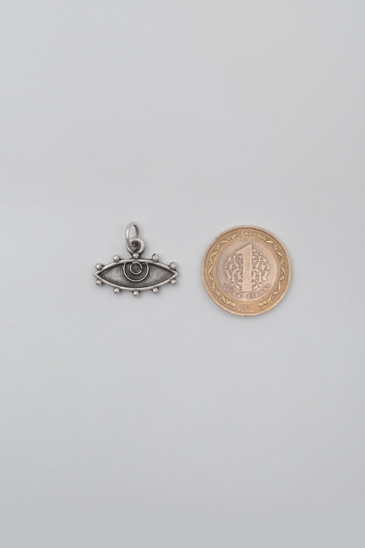 Bohem Koruyucu Göz Kolye Ucu - Gümüş ( Silver ) Renk