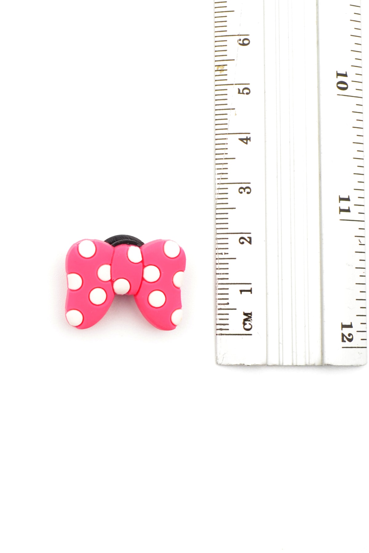 Minnie Mouse Pembe Puantiyeli Fiyonk Terlik Süsü - 3D Terlik Süsü Figürü