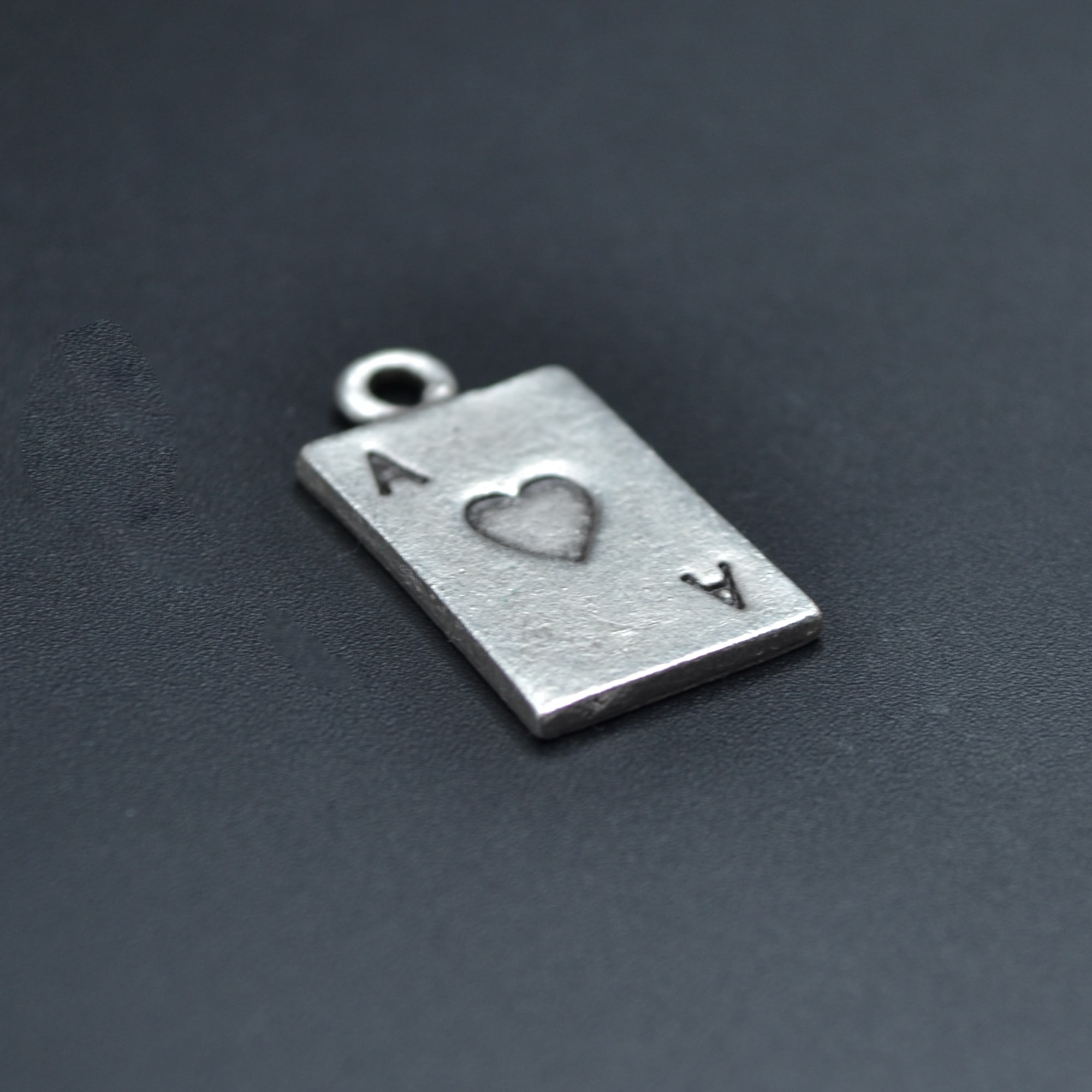 Minimal Kupa As Poker İskambil Kolye - Gümüş ( Silver ) Renk - 60 cm Düz Ezme Zincir Kolye