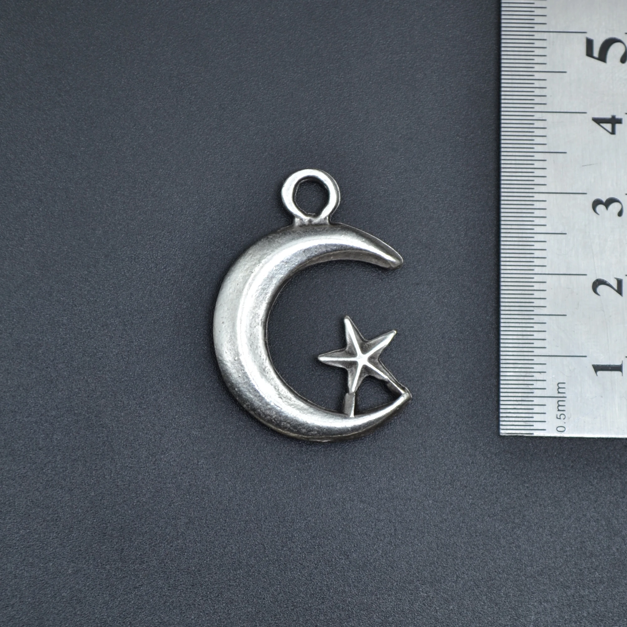 Ay Yıldız Kolye Ucu - Gümüş ( Silver ) Renk