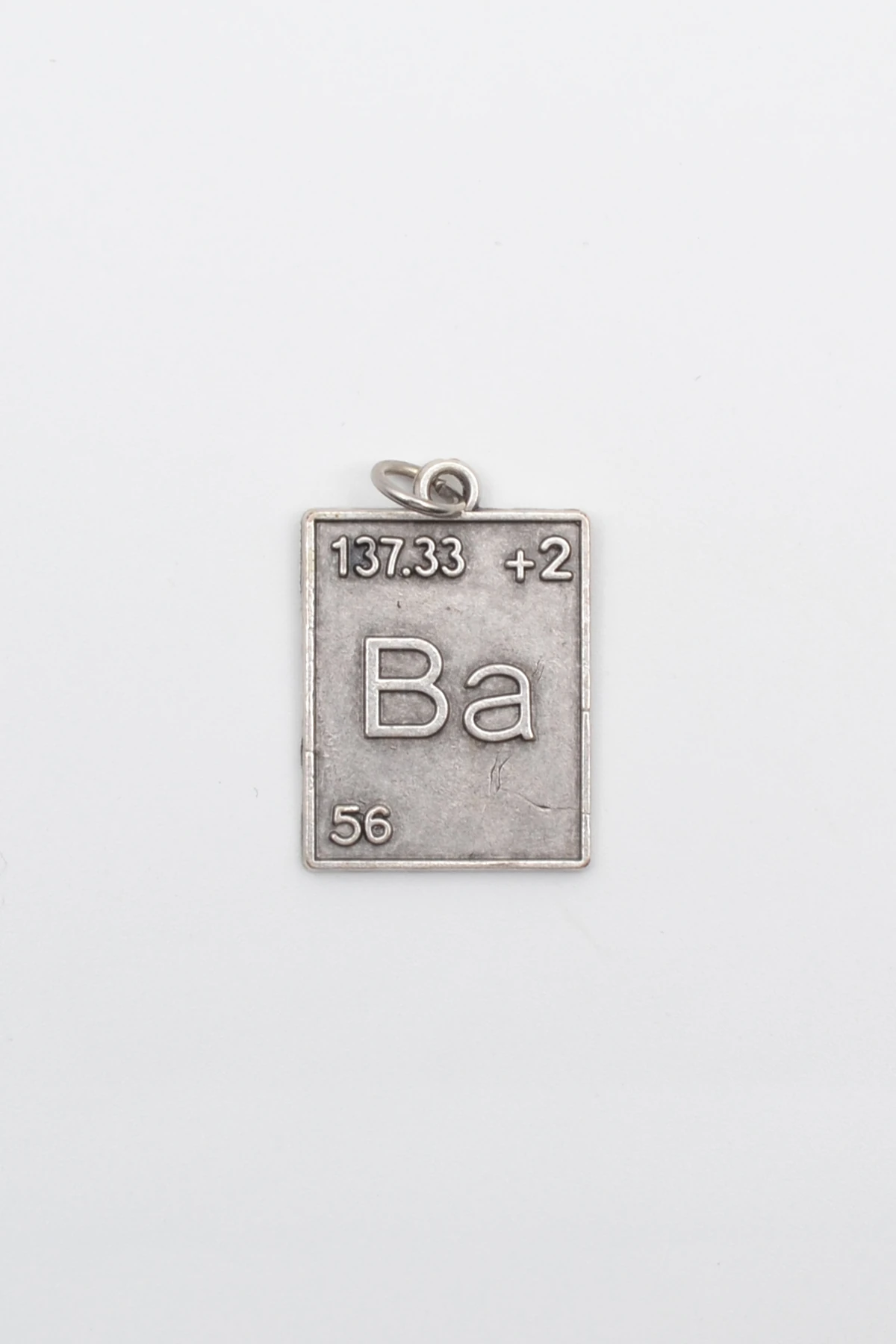 Breaking Bad Ba (Baryum) Element Kolye - Gümüş ( Silver ) Renk - 60 cm Deri İp Kolye