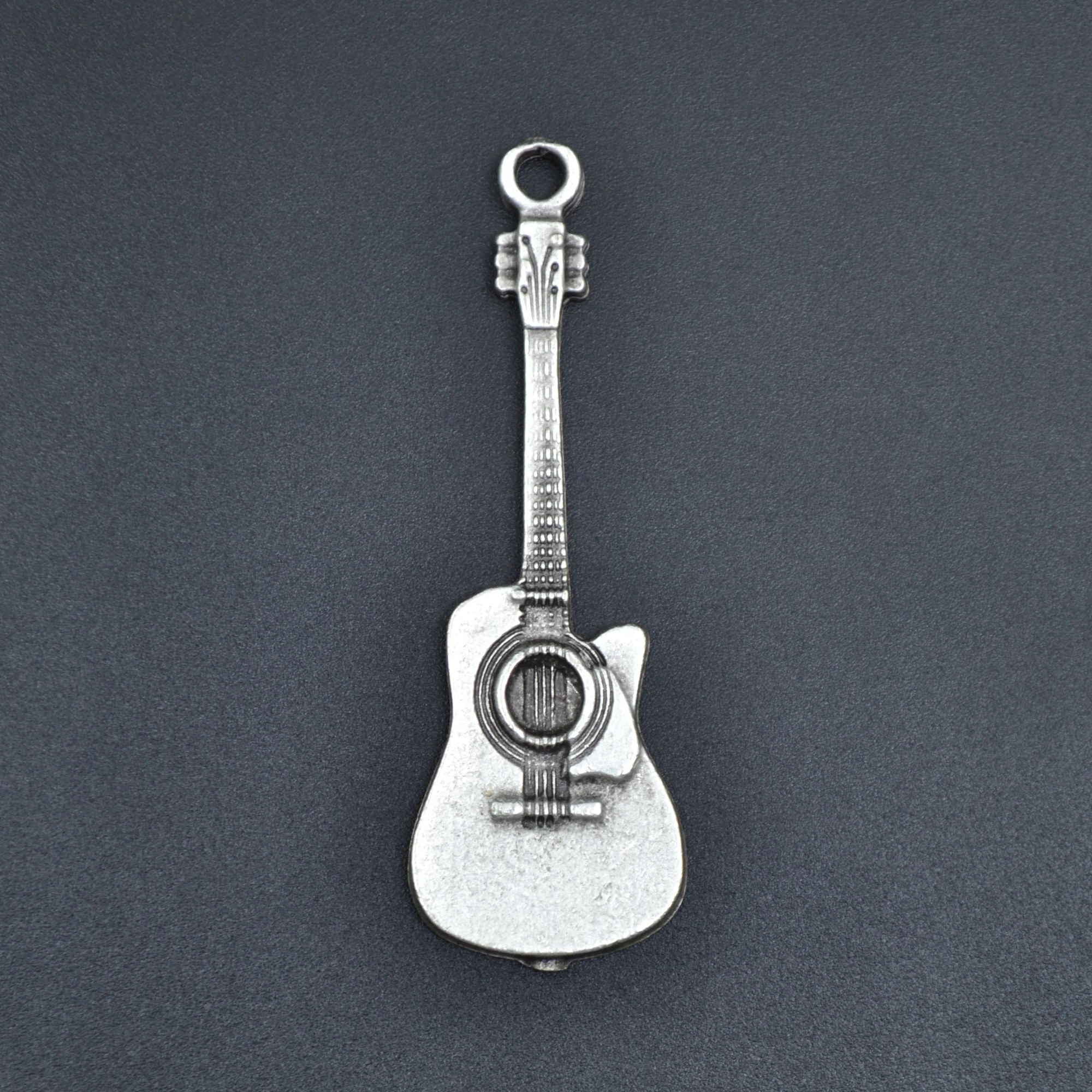 Akustik Gitar Kolye Ucu - Gümüş ( Silver ) Renk