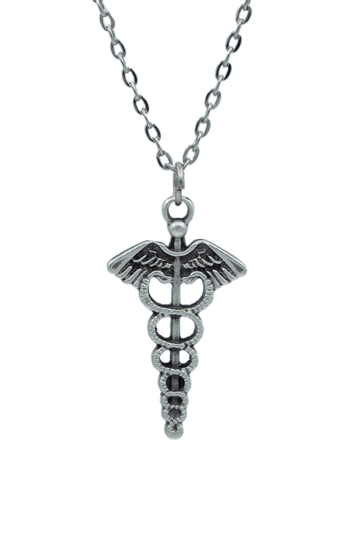 2'li Yarasa Yılan Kılıç Tıp Kadüse Erkek Kadın Kolye Seti