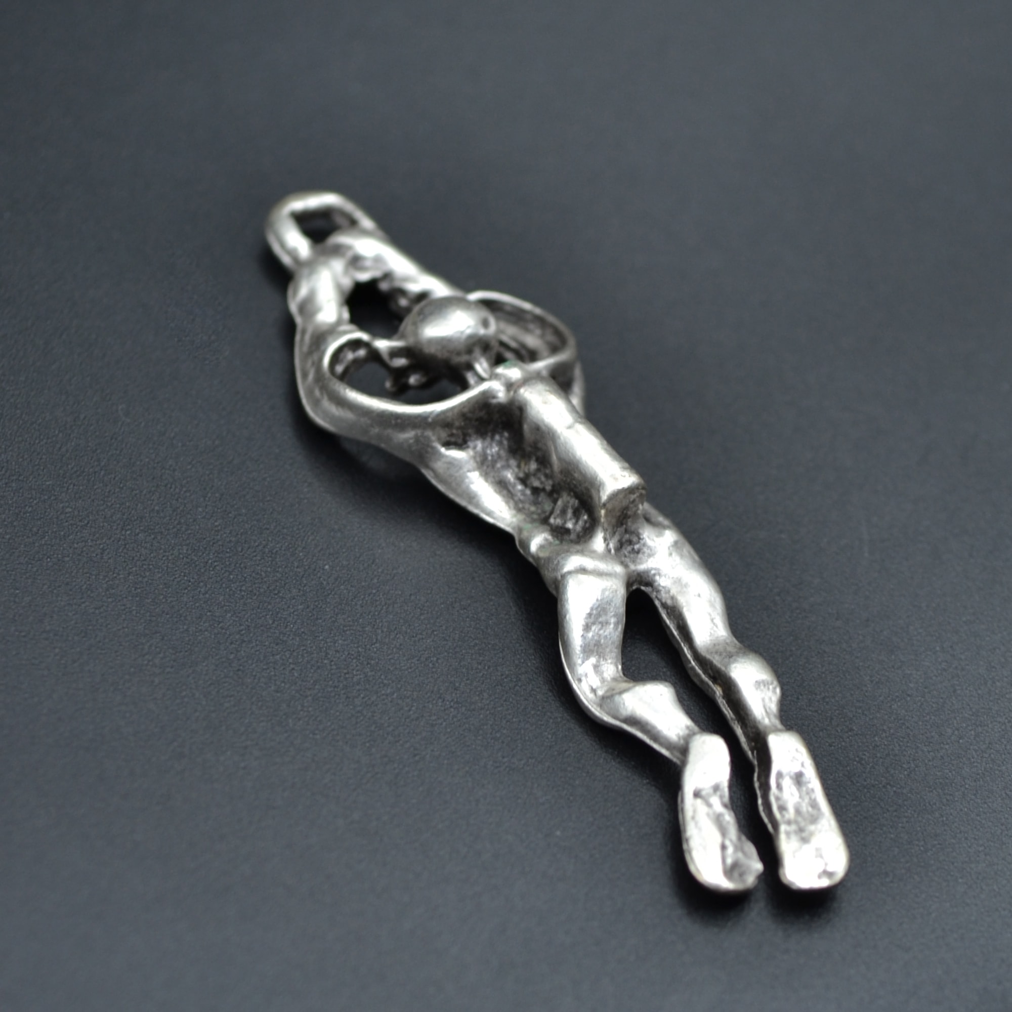 Dalgıç Kolye - Gümüş ( Silver ) Renk - 60 cm Düz Ezme Zincir Kolye