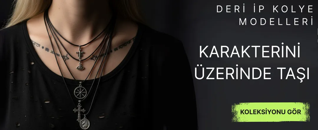Deri İp Kolye Modelleri