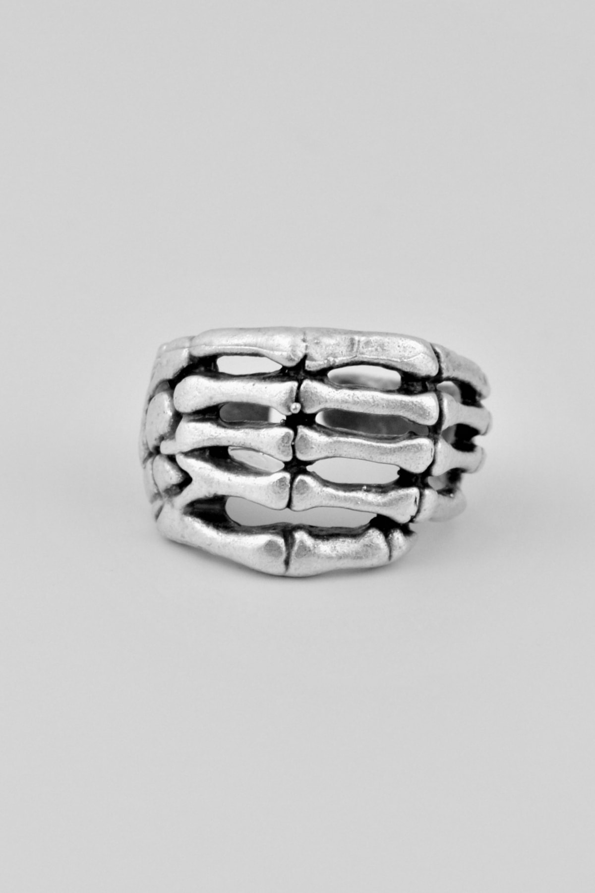 İskelet El Gümüş Kaplama Ayarlamalı Kadın Erkek Yüzük