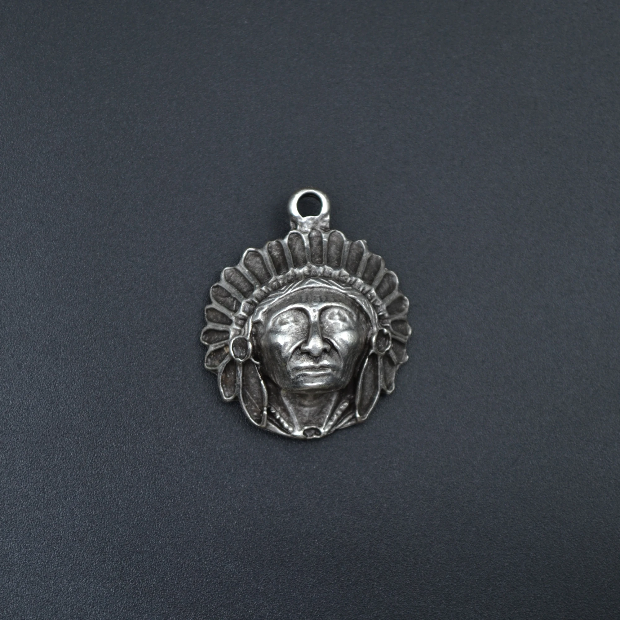 Kızılderili Kolye - Gümüş ( Silver ) Renk - 60 cm Örme Zincir Kolye