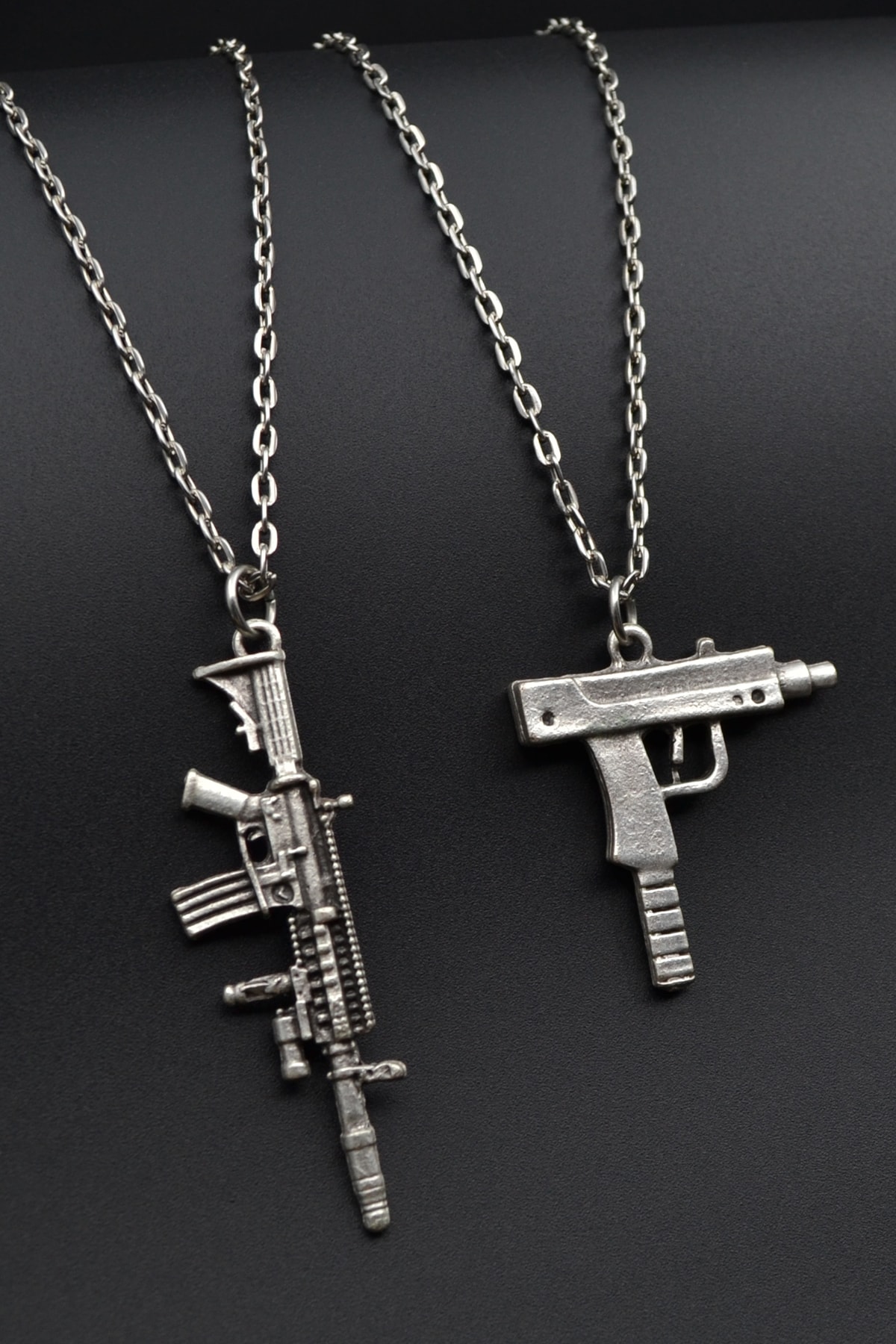 2'li Uzi - M4 Erkek Kadın Kolye Seti