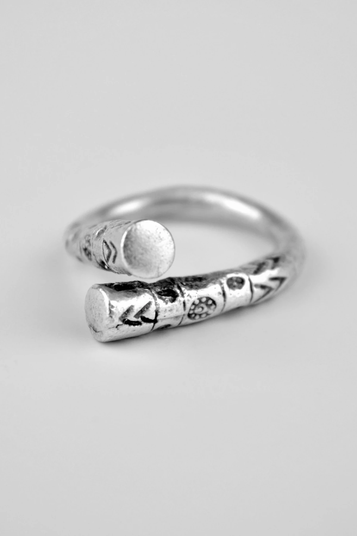 Antik Totem Antik Gümüş Kaplama Ayarlamalı Kadın Erkek Yüzük