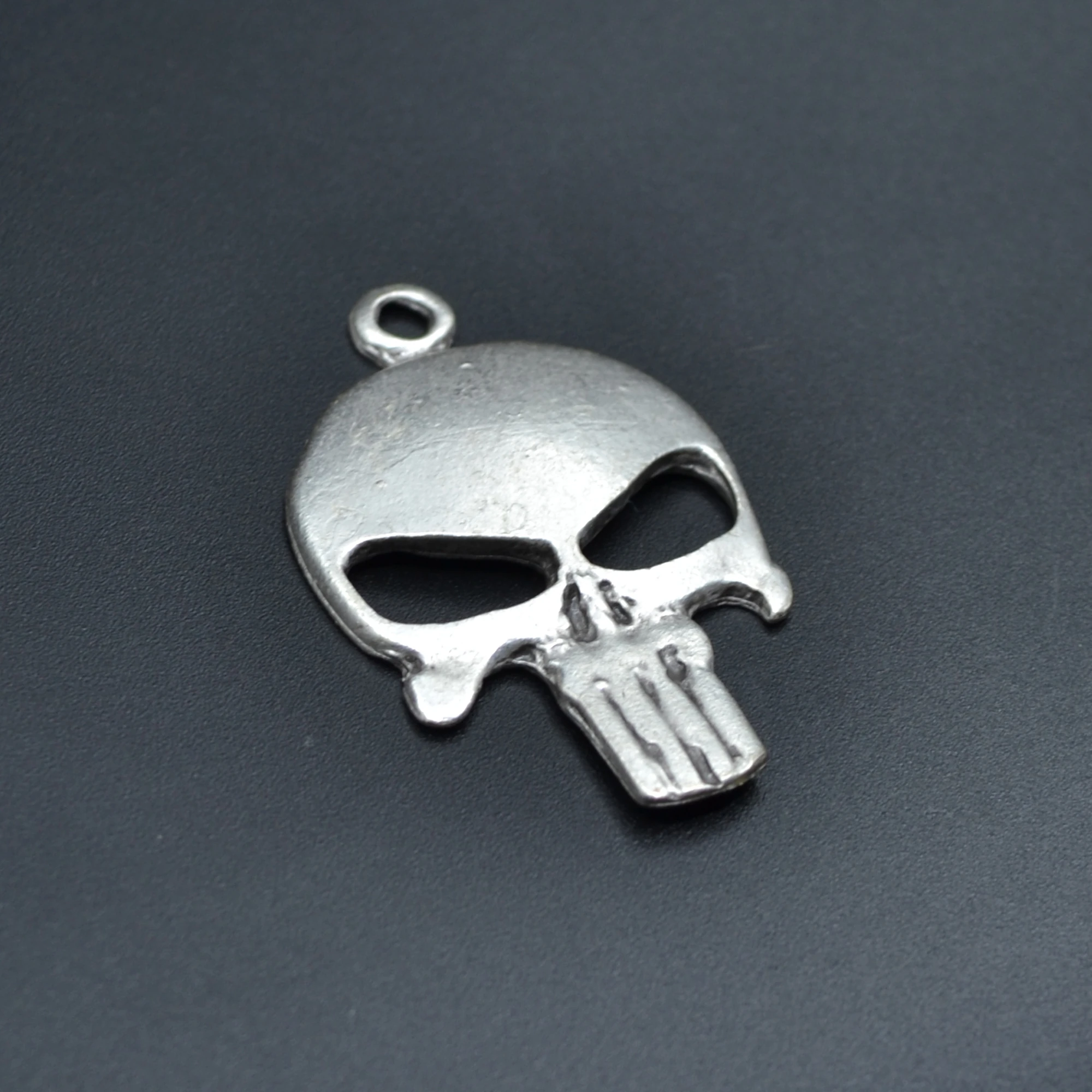 Punisher Cezalandırıcı Kolye - Gümüş ( Silver ) Renk - 60 cm Düz Ezme Zincir Kolye