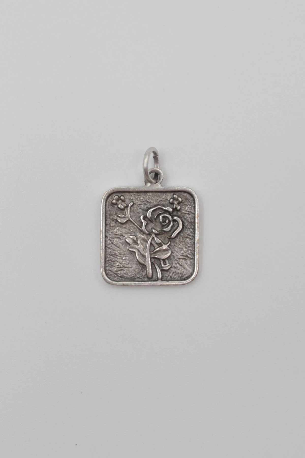 Otantik Gül Örme Zincir Kolye - Antik Gümüş Kaplama - Kadın Erkek - 60 cm