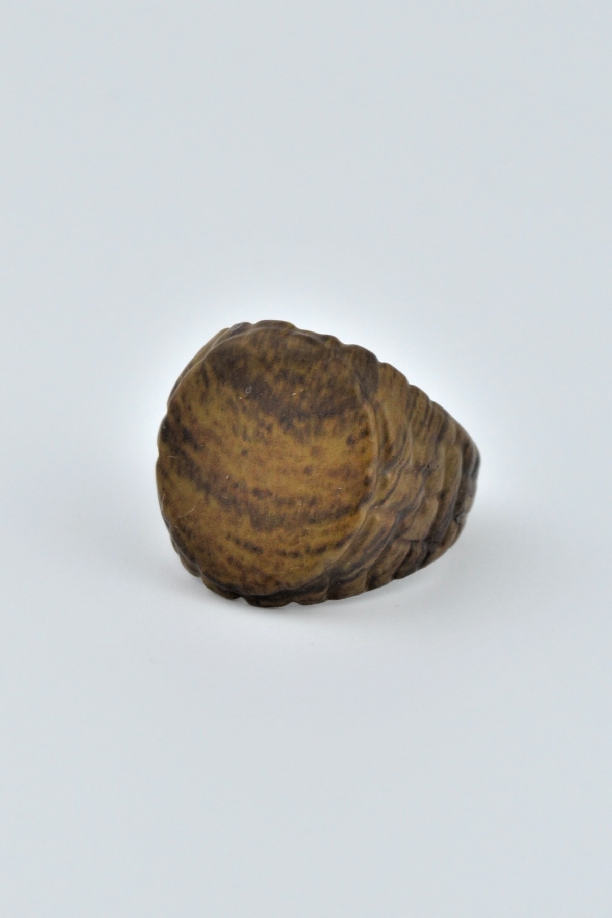 Yuvarlak Şovalye Ahşap Görünümlü Ayarlamalı Erkek Yüzük