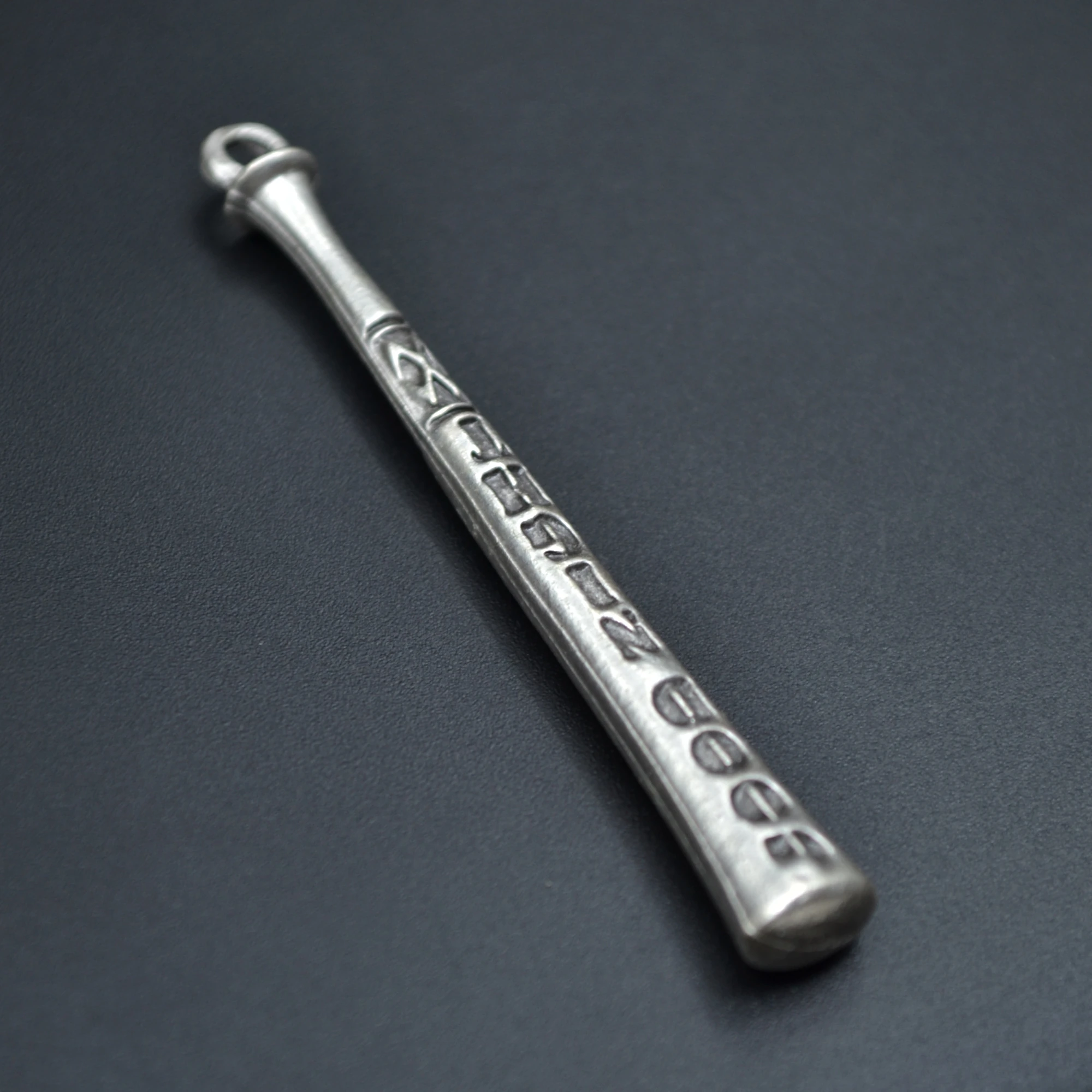 Beyzbol Sopası Kolye - Gümüş ( Silver ) Renk - 60 cm Örme Zincir Kolye