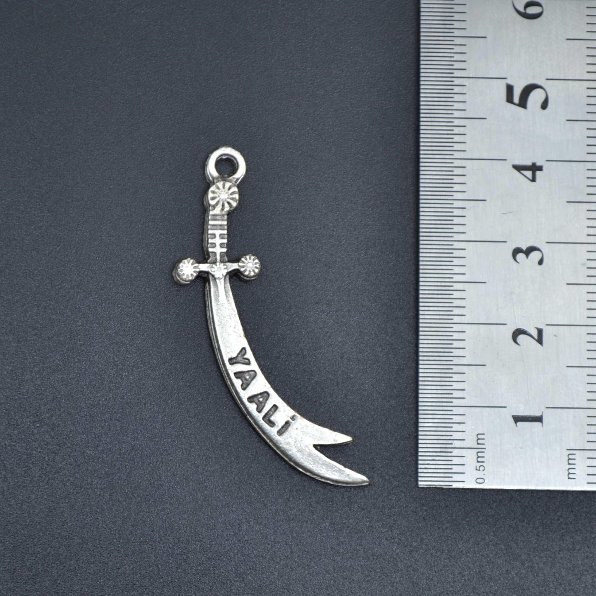 Zülfikar Kılıcı - Ya Ali Kolye Ucu - Gümüş ( Silver ) Renk