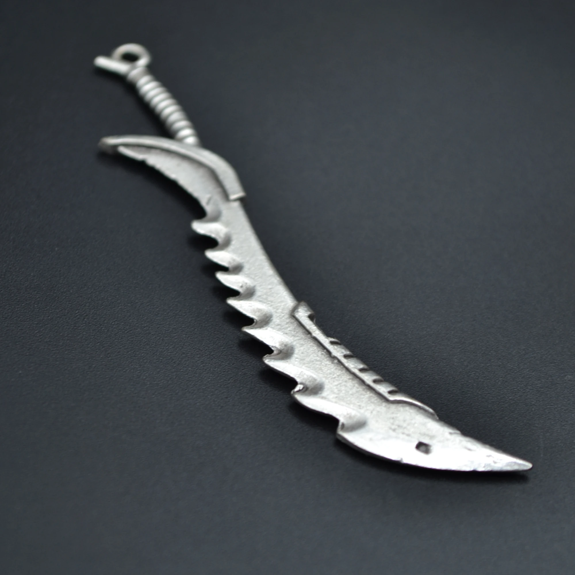 Kılıç Kolye - Gümüş ( Silver ) Renk - 60 cm Deri İp Kolye